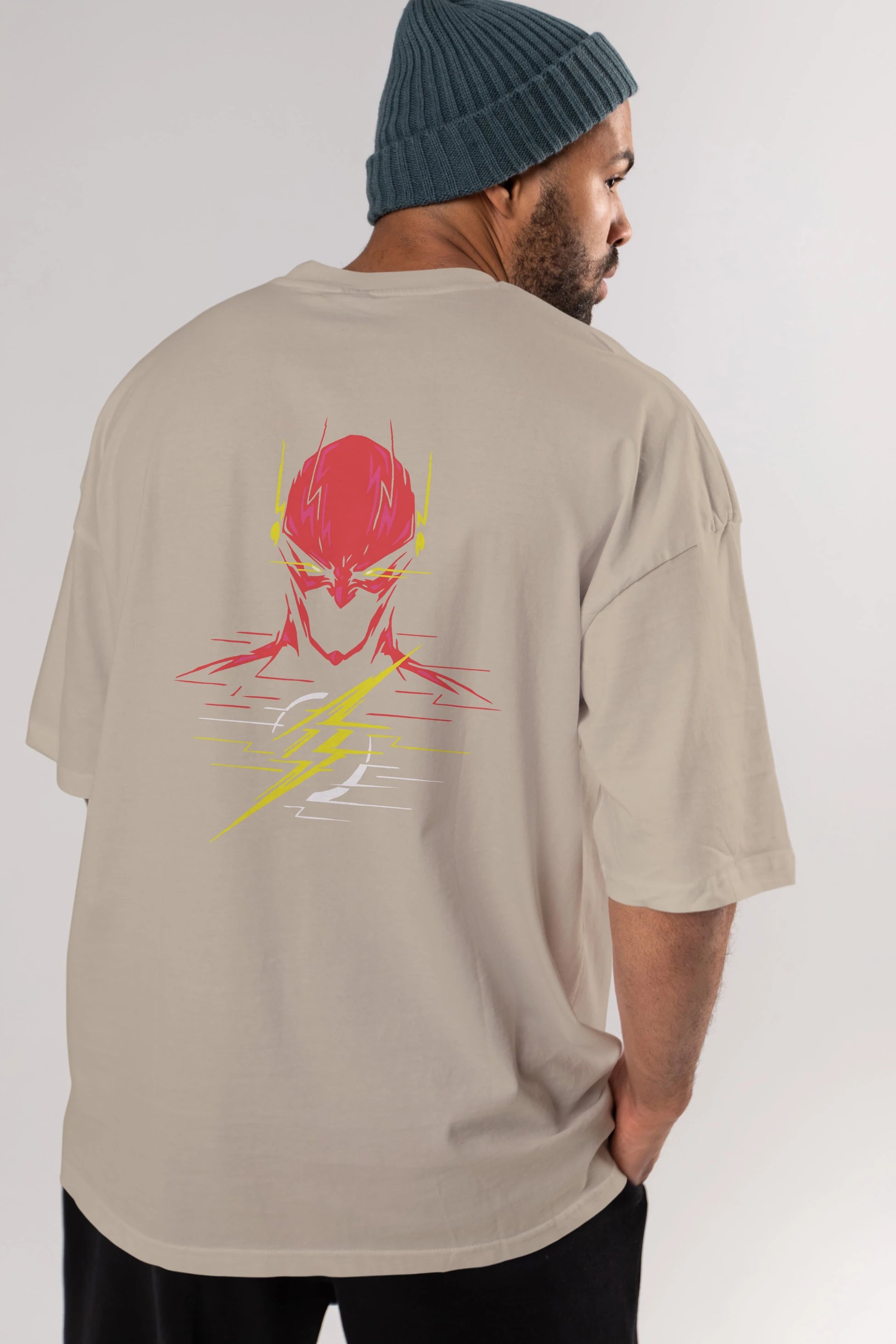 Flash Avengers (2) Arka Baskılı Oversize t-shirt Erkek Kadın Unisex %100 Pamuk Bisiklet Yaka tişort