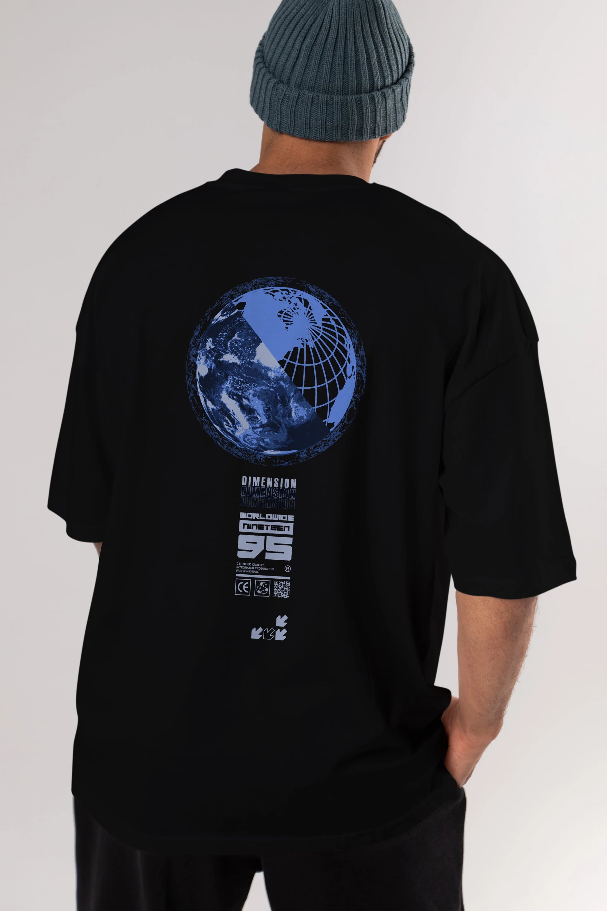 Dimension 95 Arka Baskılı Oversize t-shirt Erkek Kadın Unisex