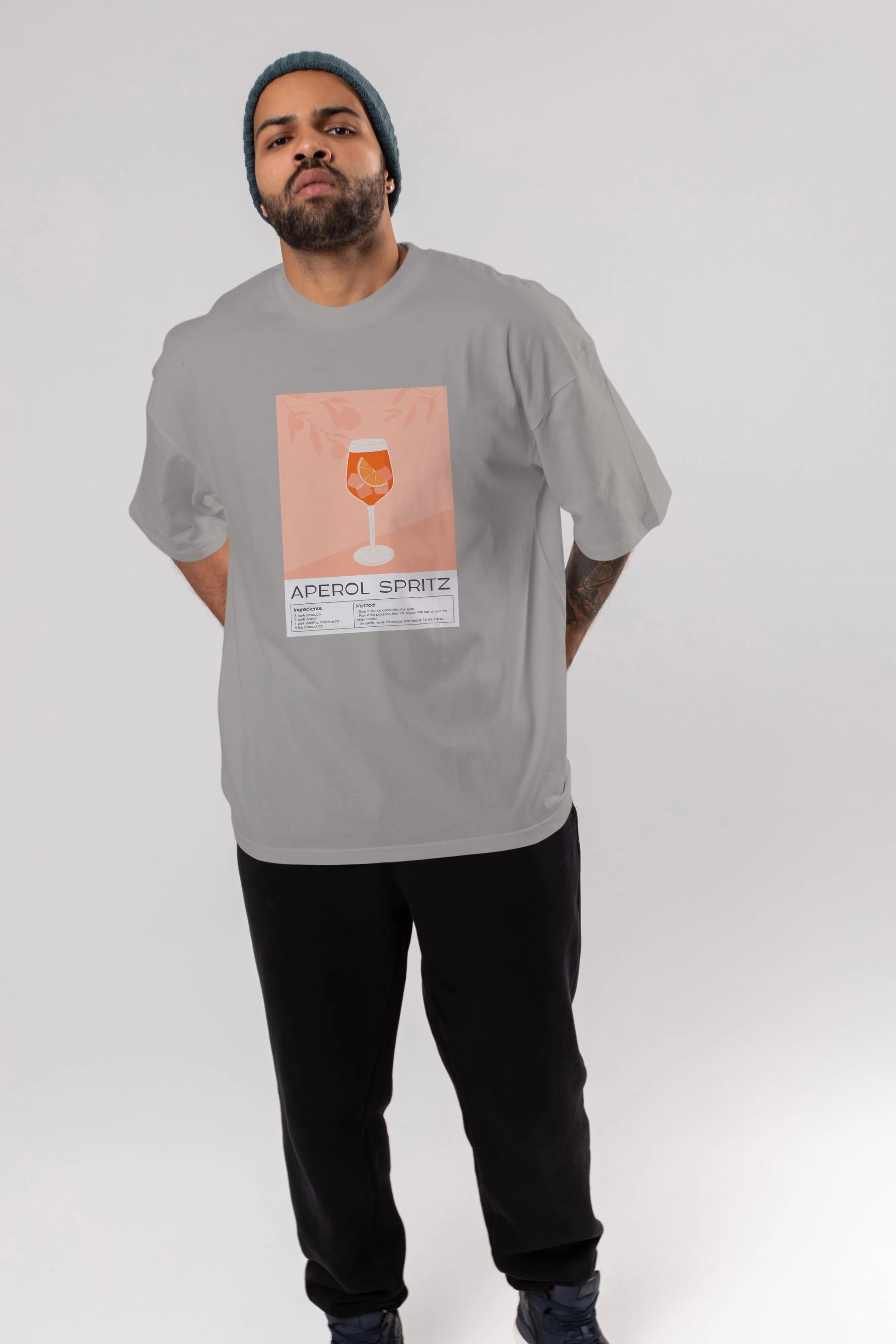 Aperol Spritz 7 Ön Baskılı Oversize t-shirt Erkek Kadın Unisex %100 Pamuk Bisiklet Yaka tişort