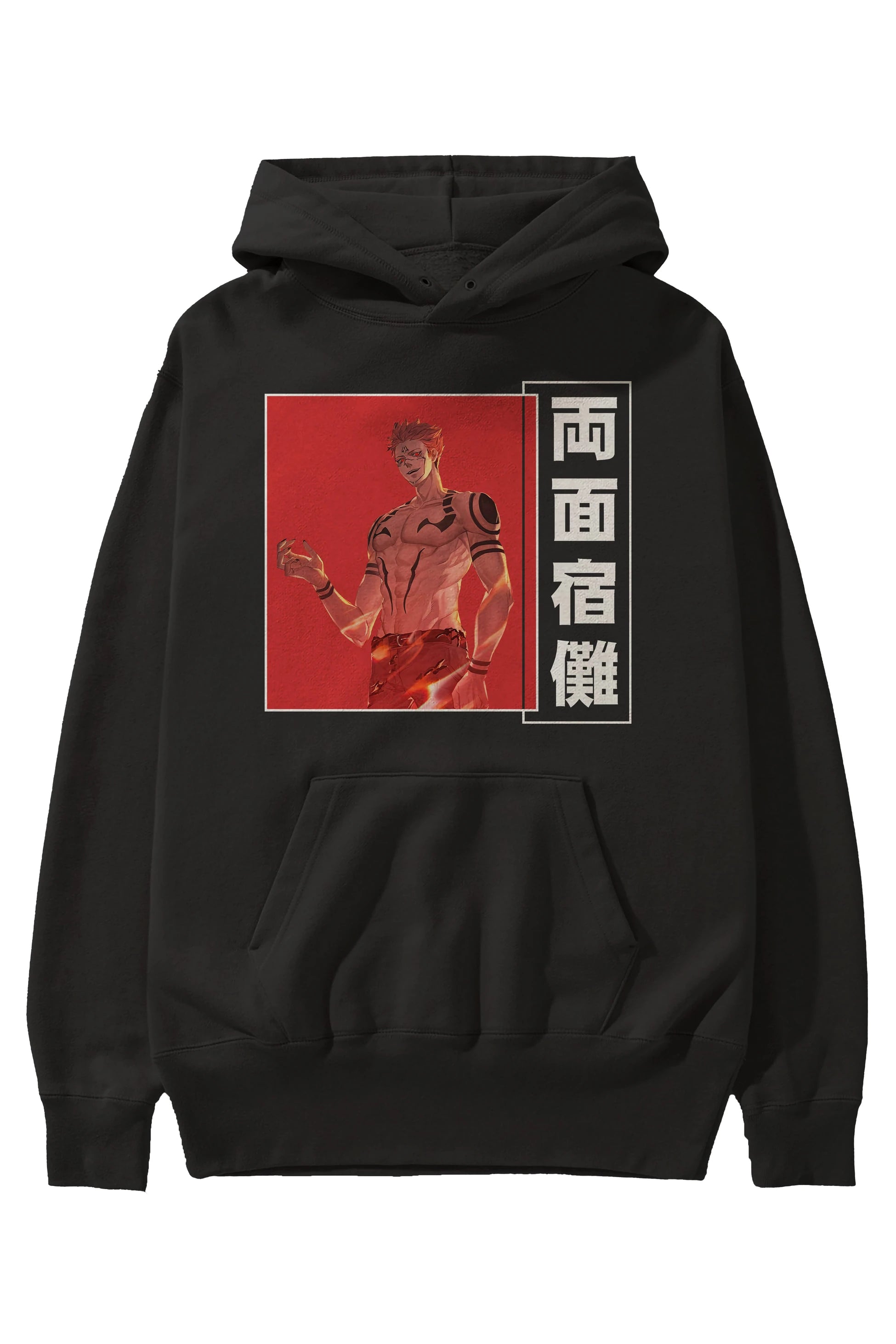 Sukuna Ryoumen 3 Anime Ön Baskılı Hoodie Oversize Kapüşonlu Sweatshirt Erkek Kadın Unisex