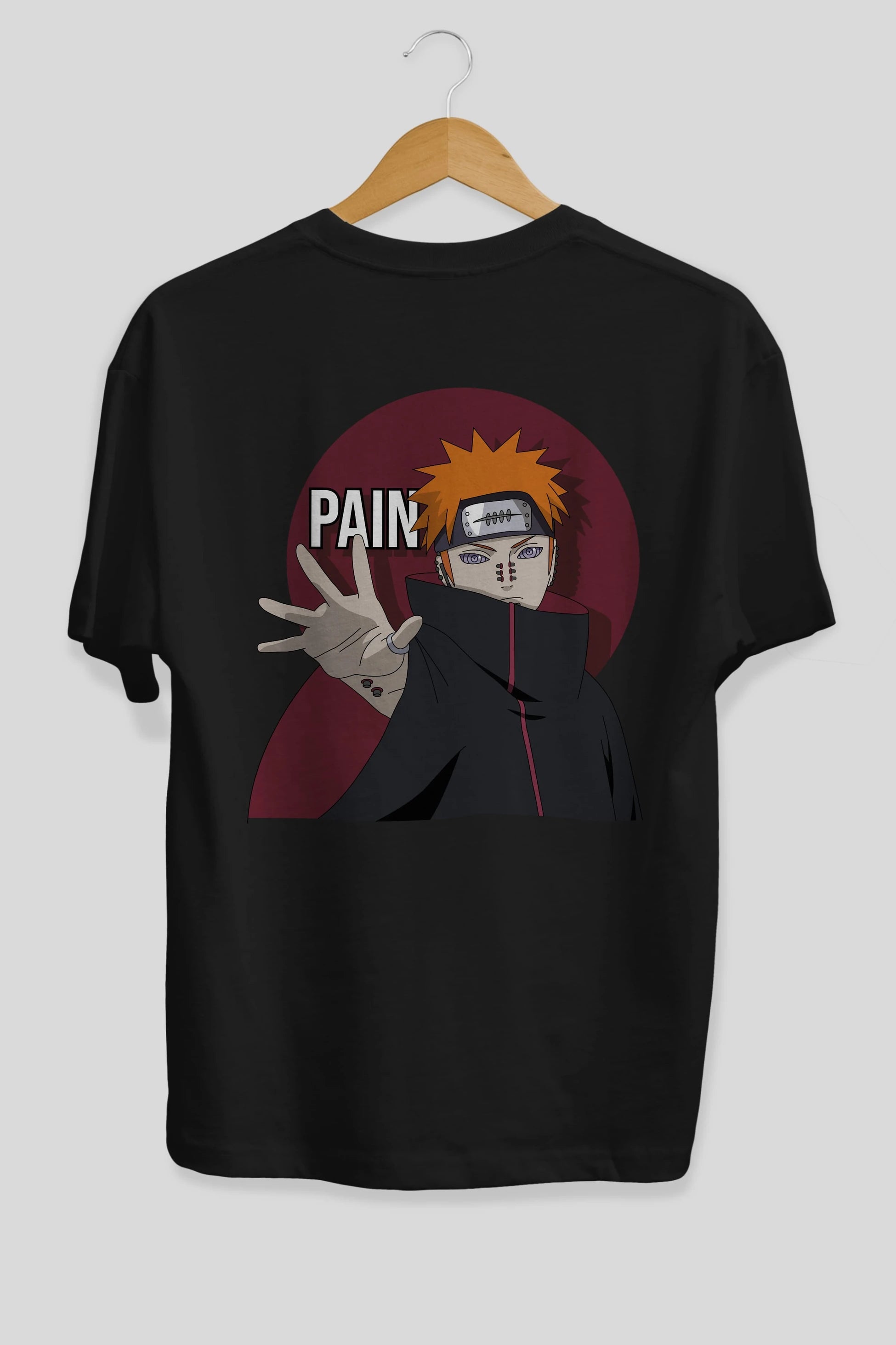 PAIN NARUTO Anime Arka Baskılı Oversize t-shirt Erkek Kadın Unisex