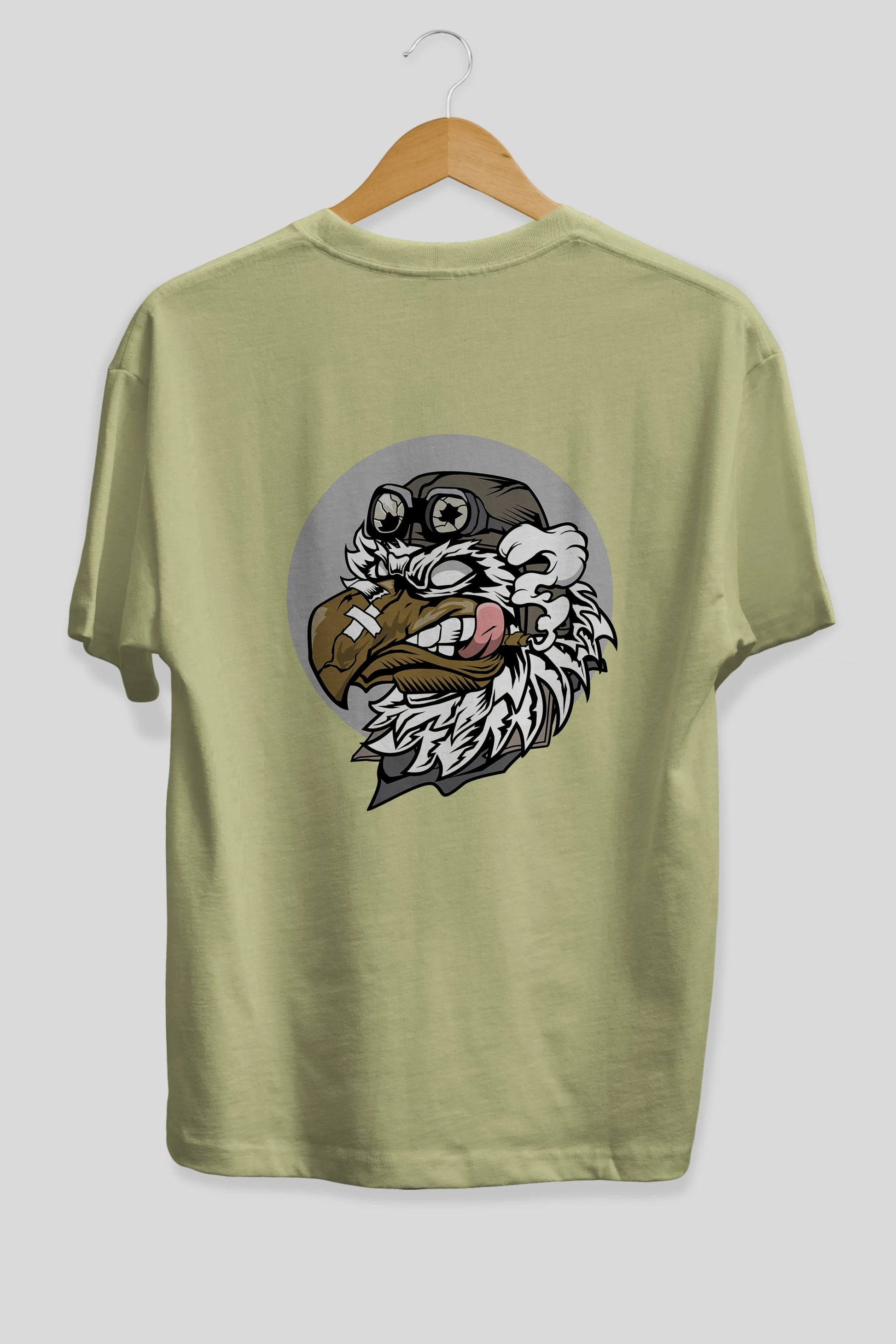 Bird Pilot Arka Baskılı Oversize t-shirt Erkek Kadın Unisex %100 Pamuk tişort