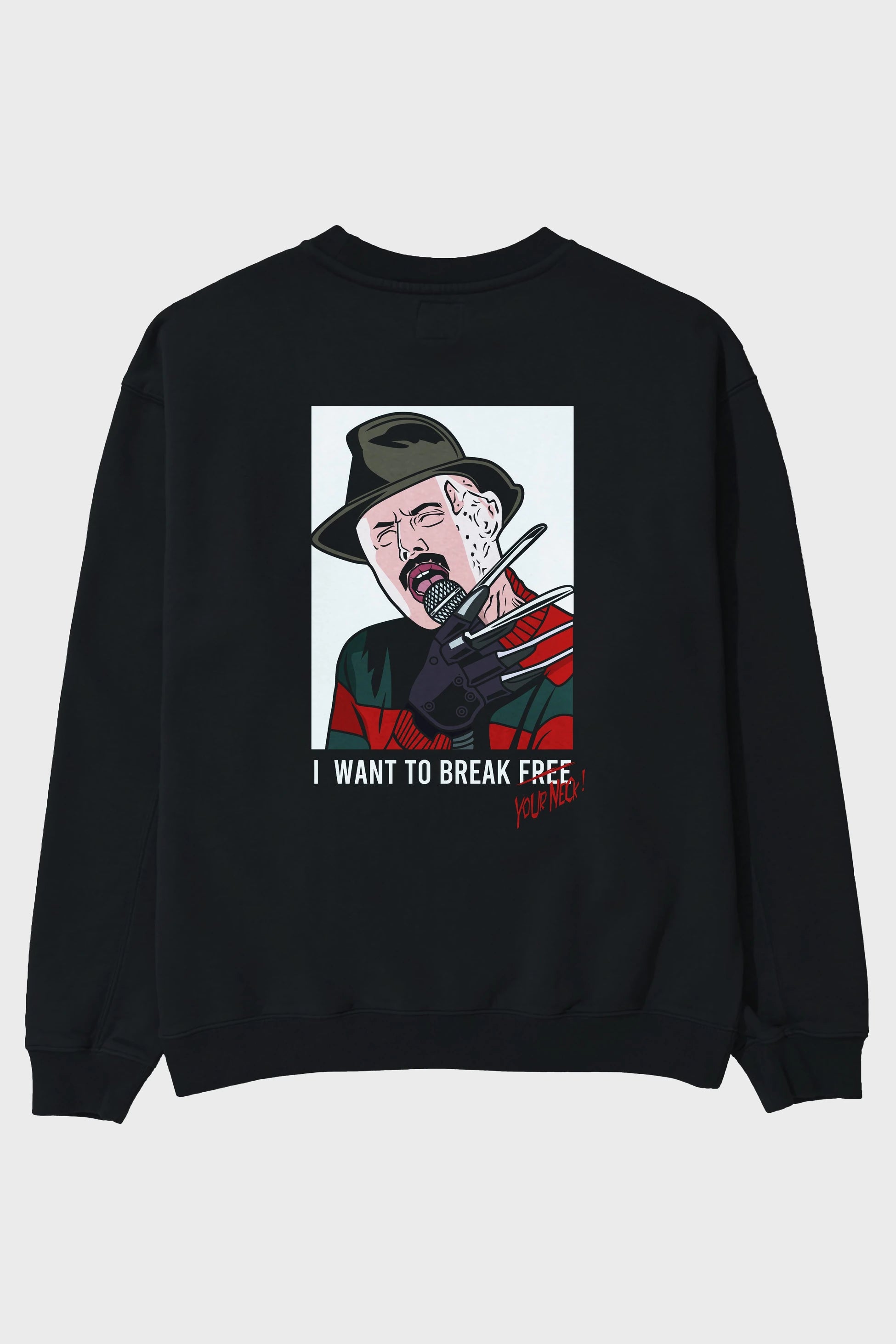 Freddy Merkrueger Arka Baskılı Oversize Sweatshirt Erkek Kadın Unisex