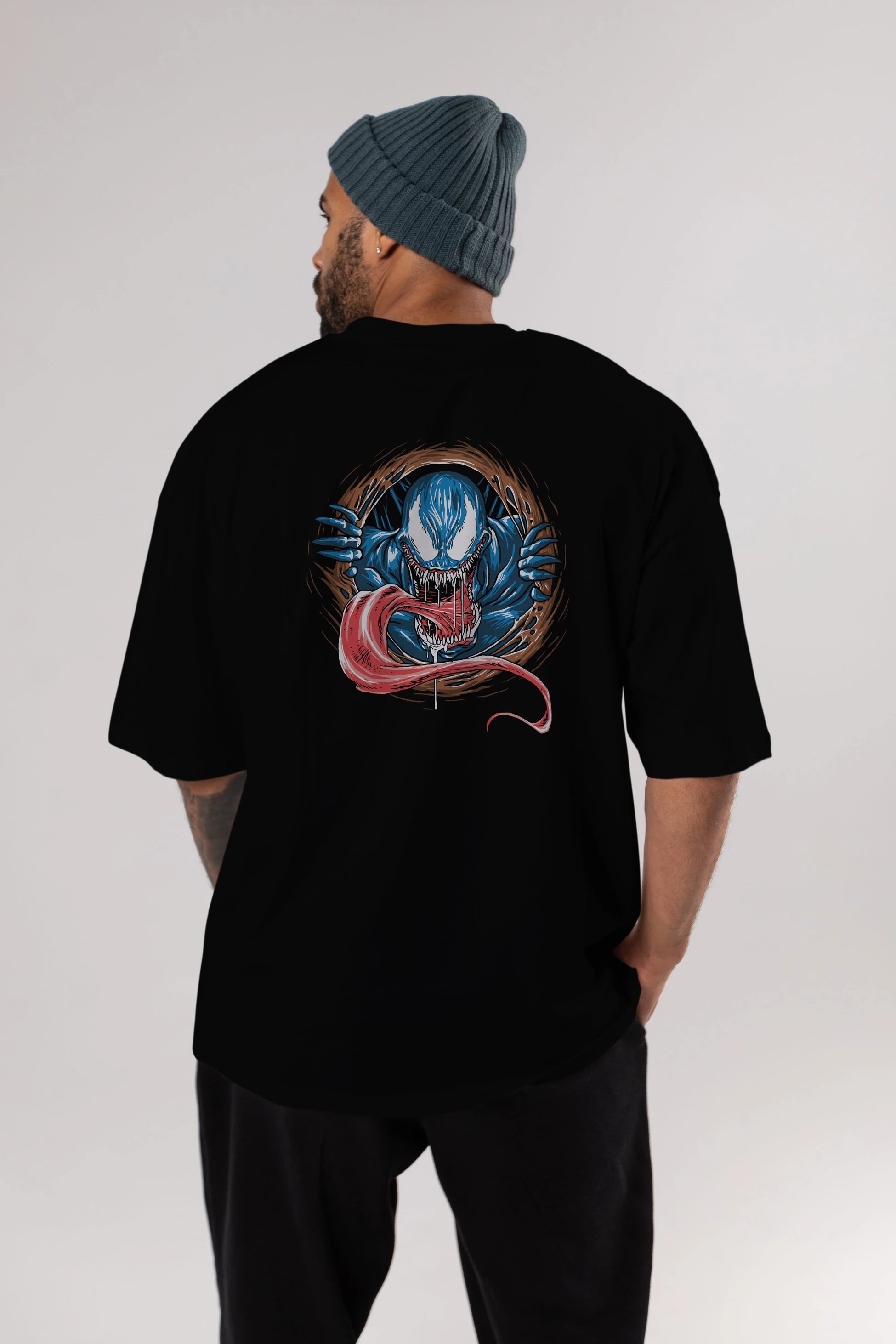Venom (7) Arka Baskılı Oversize t-shirt Erkek Kadın Unisex %100 Pamuk Bisiklet Yaka tişort