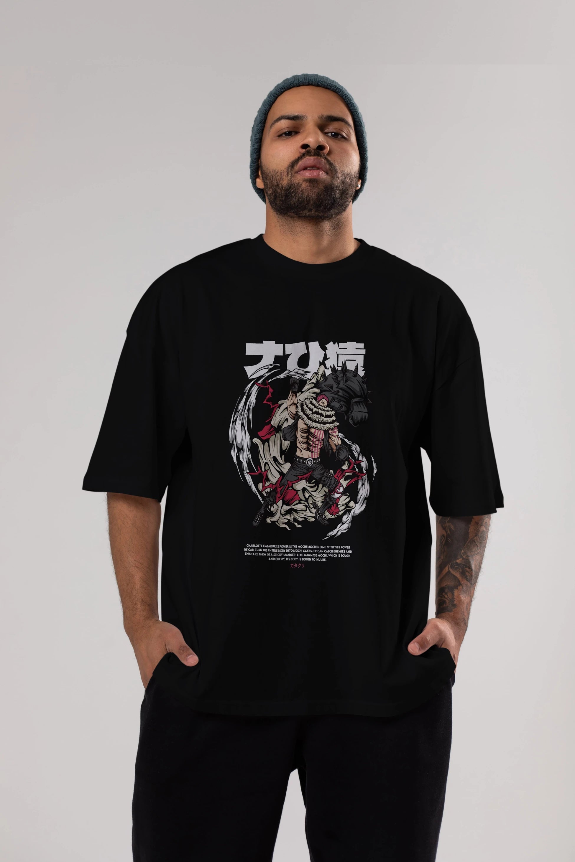 Katakuri Anime Ön Baskılı Oversize t-shirt %100 pamuk Erkek Kadın Unisex