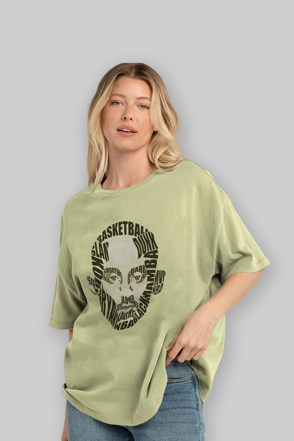 Kobe Bryan Calligram Ön Baskılı Oversize t-shirt %100 pamuk Erkek Kadın Unisex