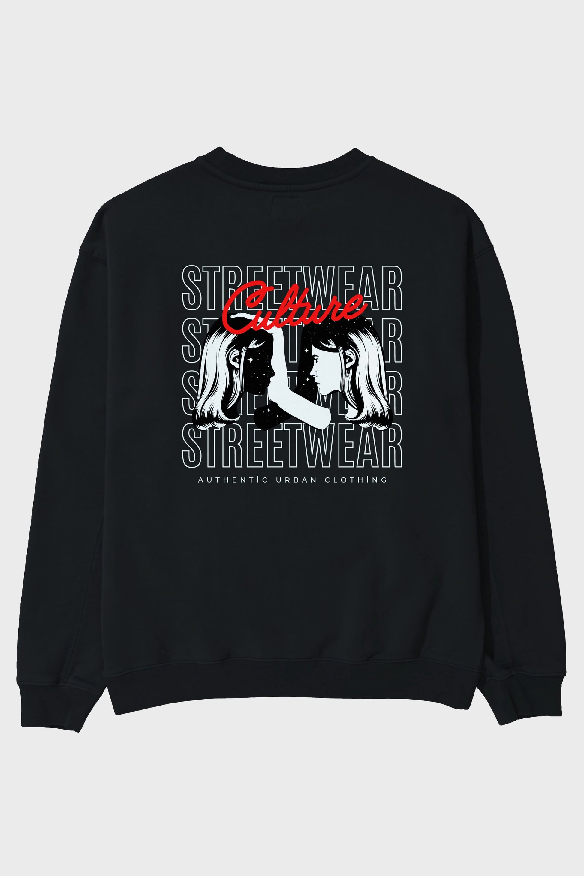 Culture Streetwear Yazılı Arka Baskılı Oversize Sweatshirt Erkek Kadın Unisex