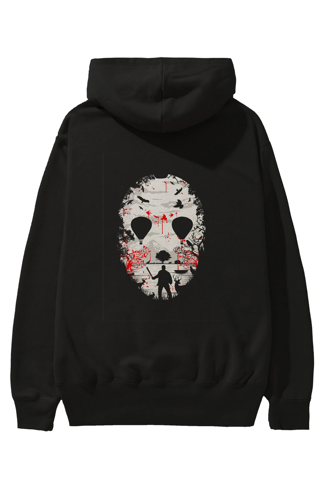Crystal Lake Arka Baskılı Hoodie Oversize Kapüşonlu Sweatshirt Erkek Kadın Unisex