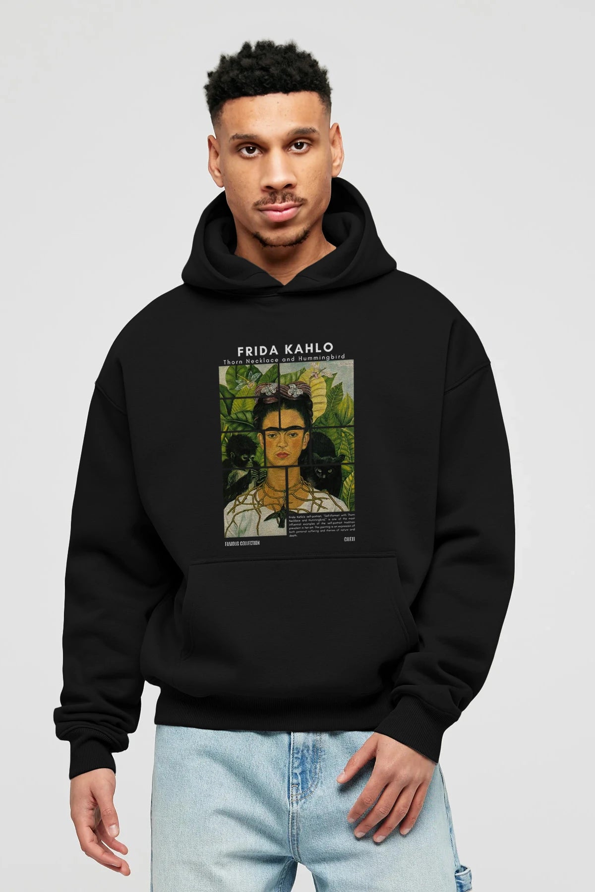 Frida Kahlo ön Baskılı Hoodie Oversize Kapüşonlu Sweatshirt Erkek Kadın