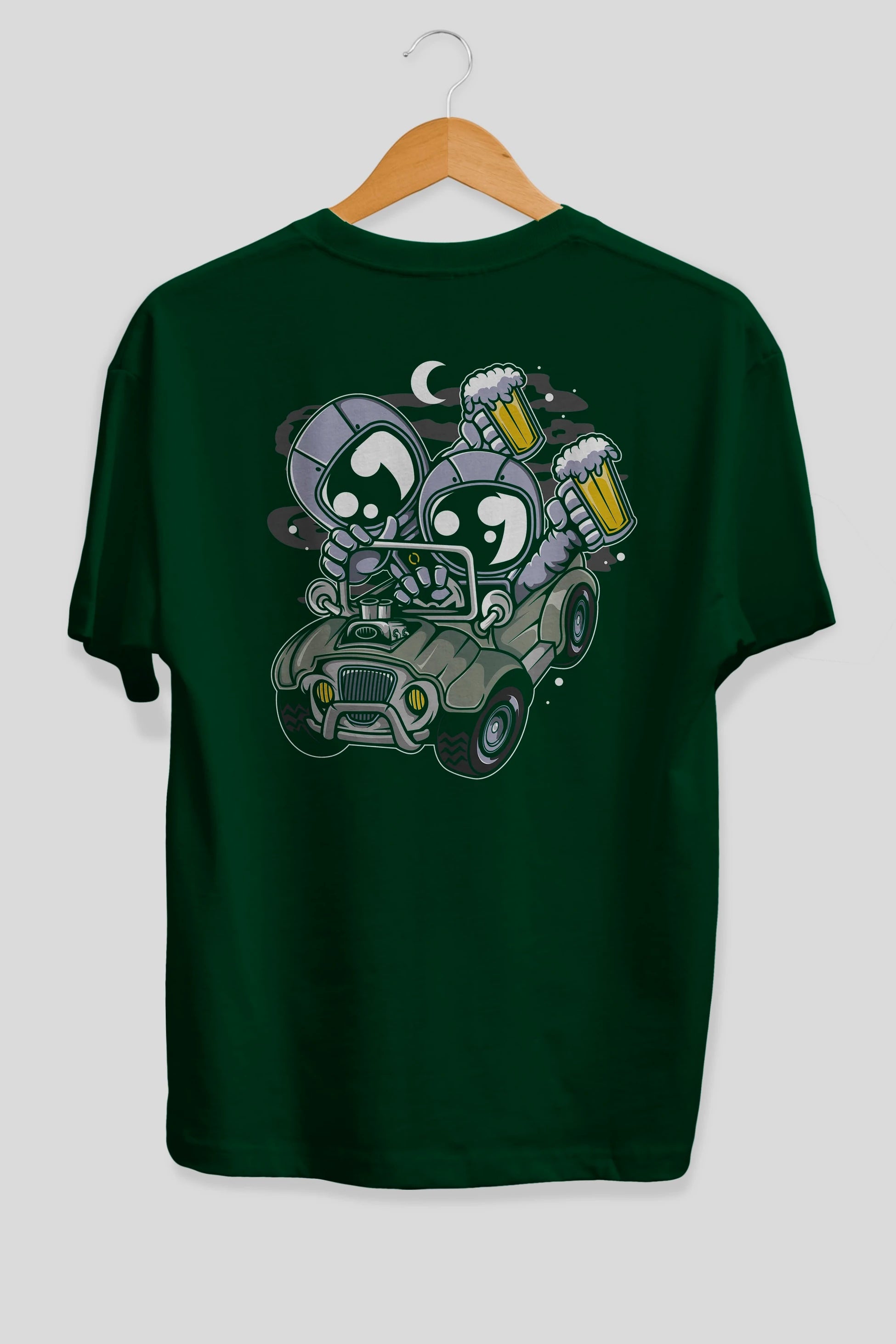 Astronaut Offroad Arka Baskılı Oversize t-shirt Erkek Kadın Unisex