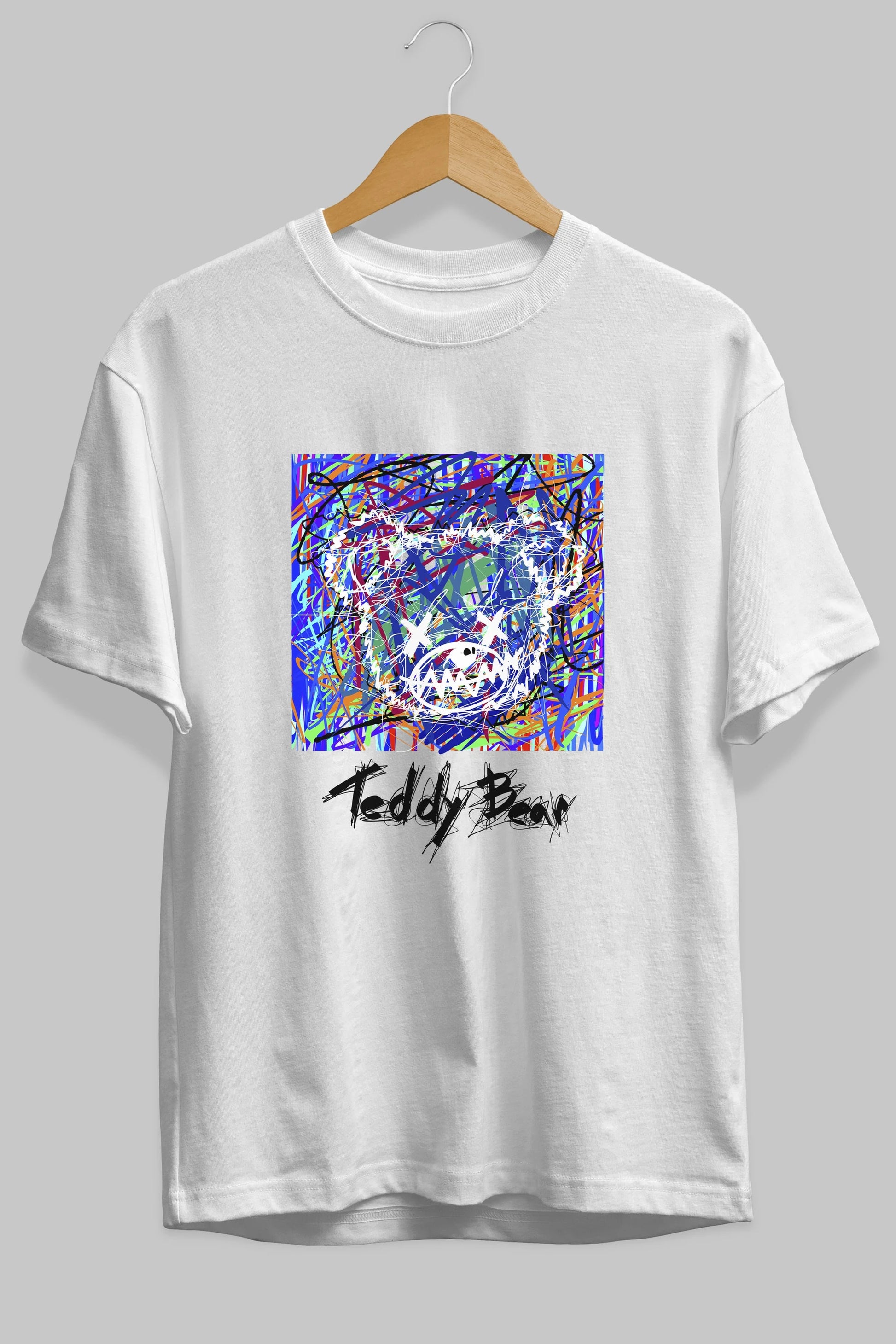 Teddy Bear 3 Ön Baskılı Oversize t-shirt Erkek Kadın Unisex