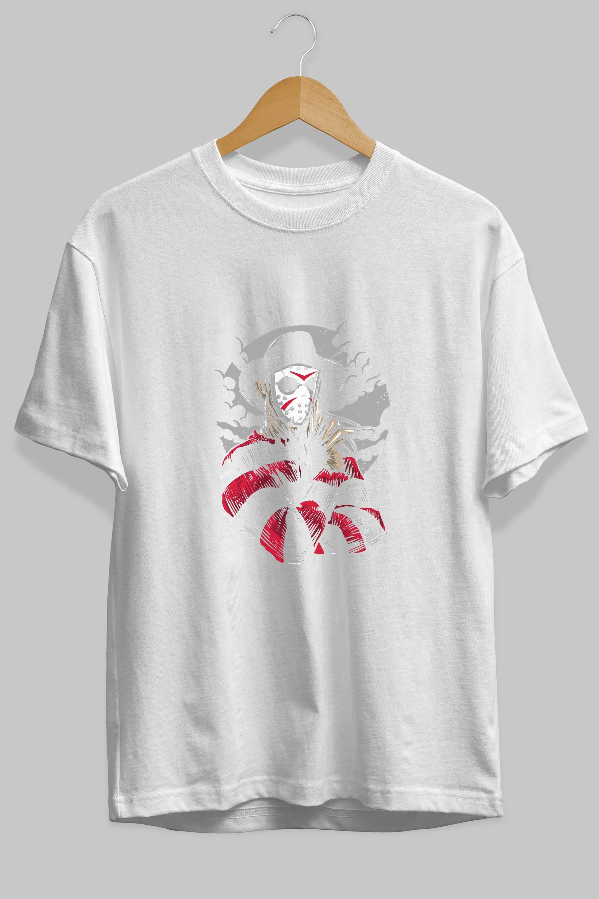 Freddy VS Jason (2) Ön Baskılı Oversize t-shirt Erkek Kadın Unisex %100 Pamuk tişort