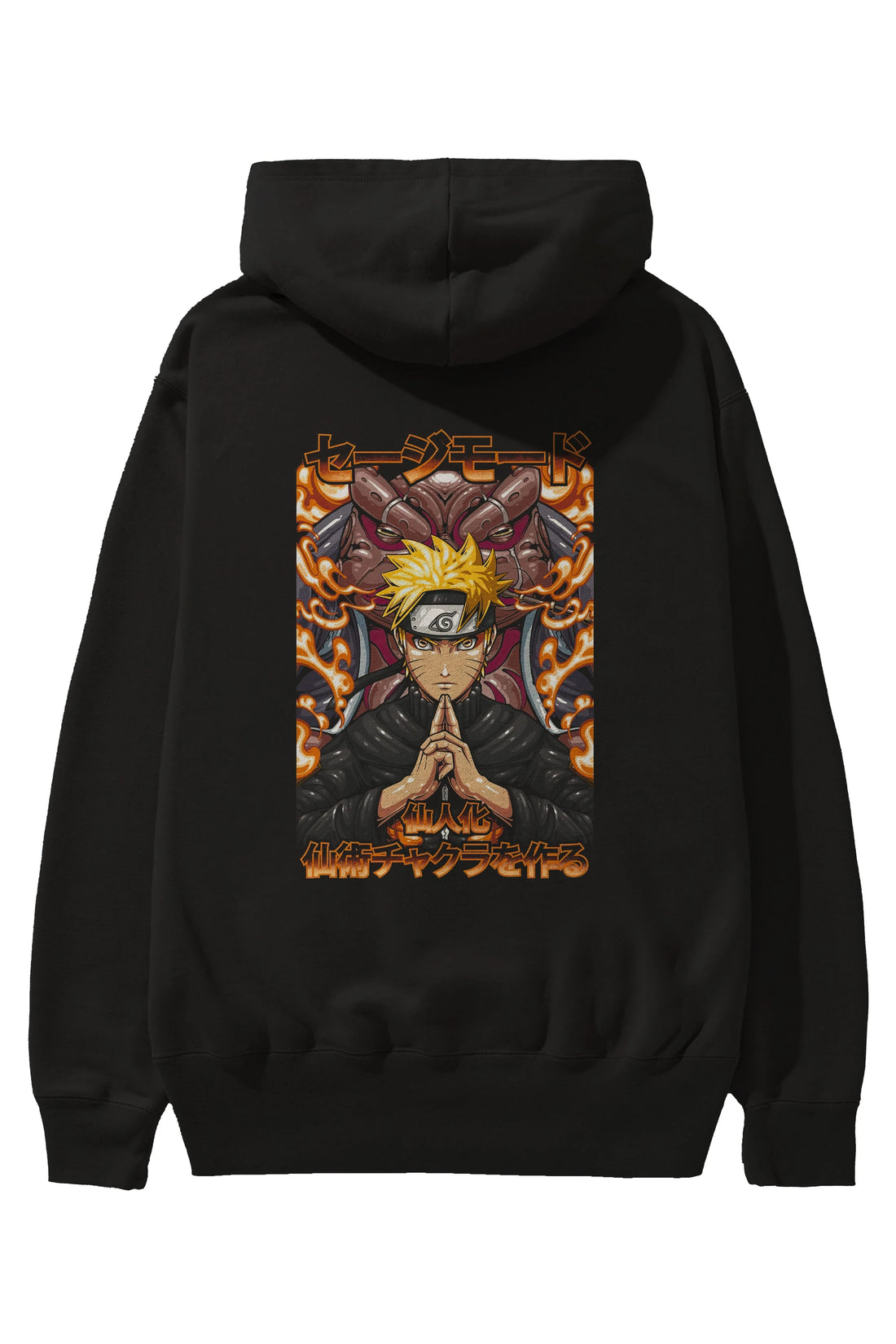 NARUTO (10) Anime Arka Baskılı Hoodie Oversize Kapüşonlu Sweatshirt Erkek Kadın Unisex