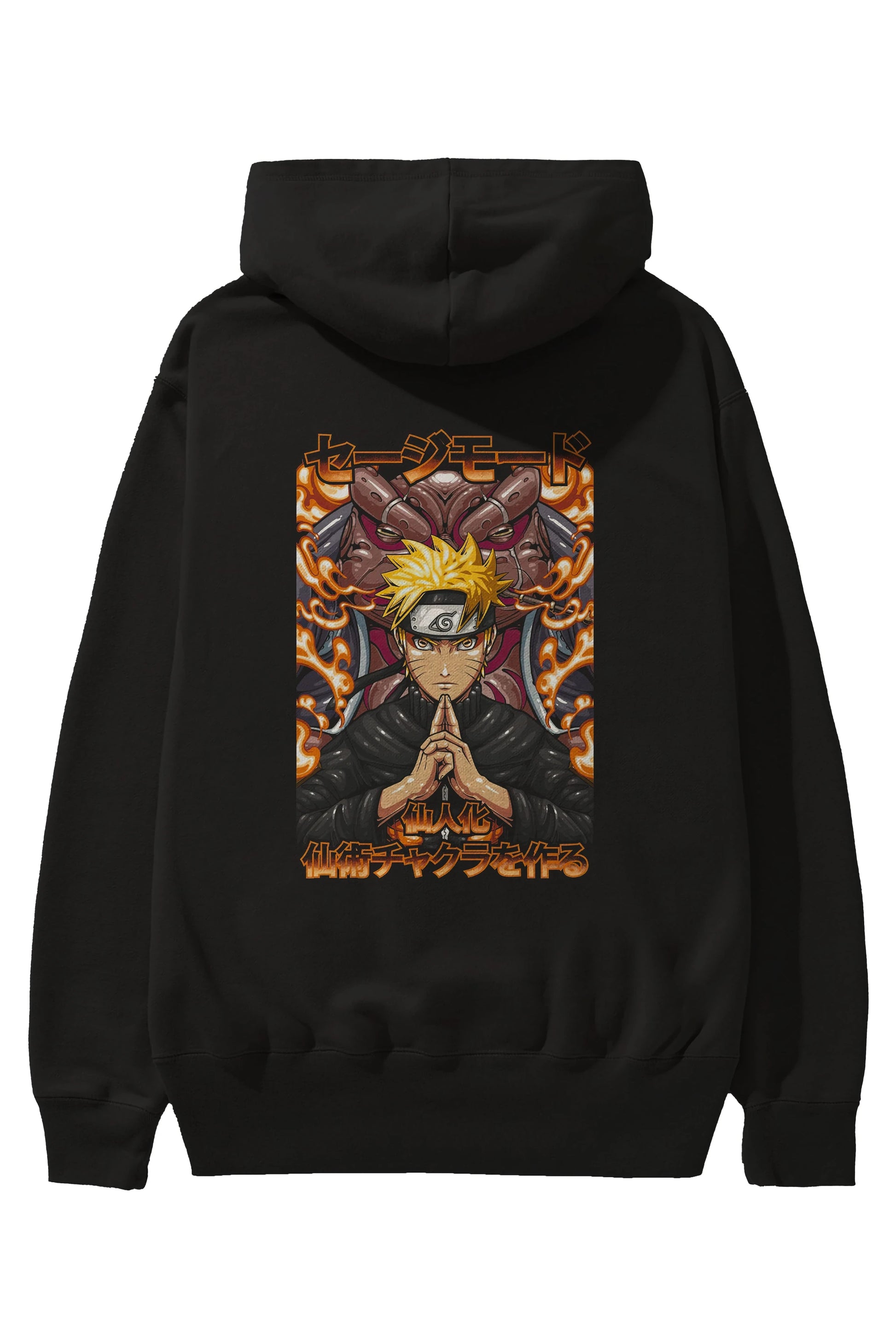 NARUTO (10) Anime Arka Baskılı Hoodie Oversize Kapüşonlu Sweatshirt Erkek Kadın Unisex