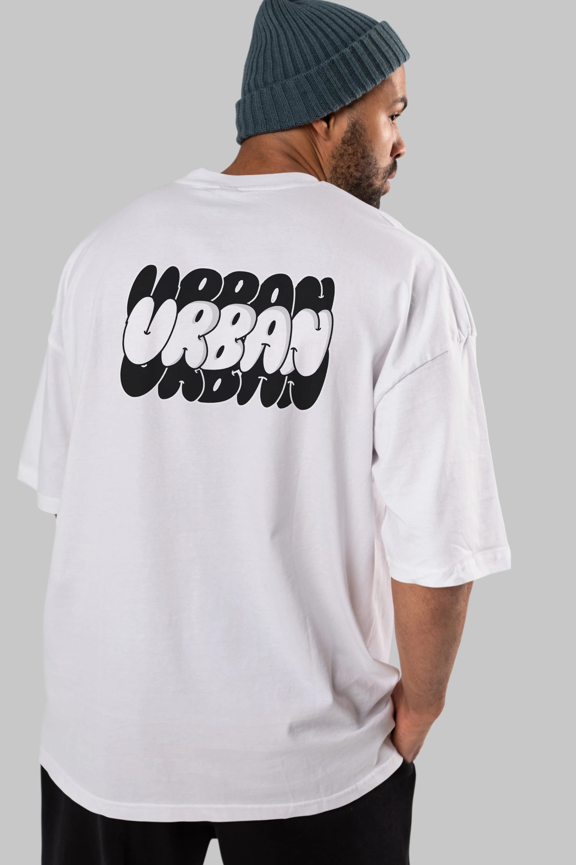Urban Yazılı Arka Baskılı Oversize t-shirt Erkek Kadın Unisex