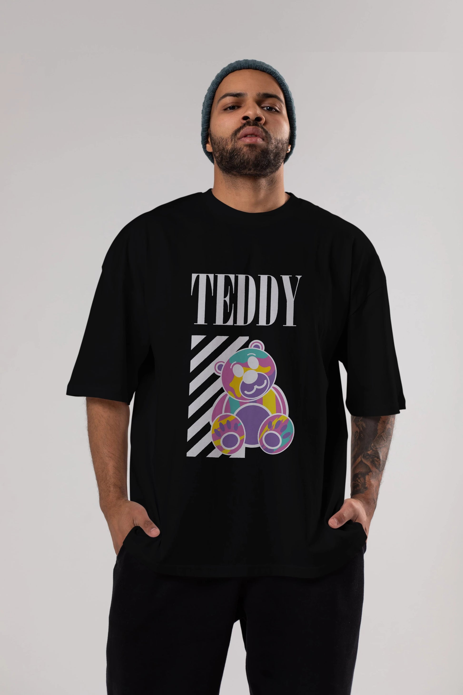 Teddy Bear 2 Ön Baskılı Oversize t-shirt Erkek Kadın Unisex