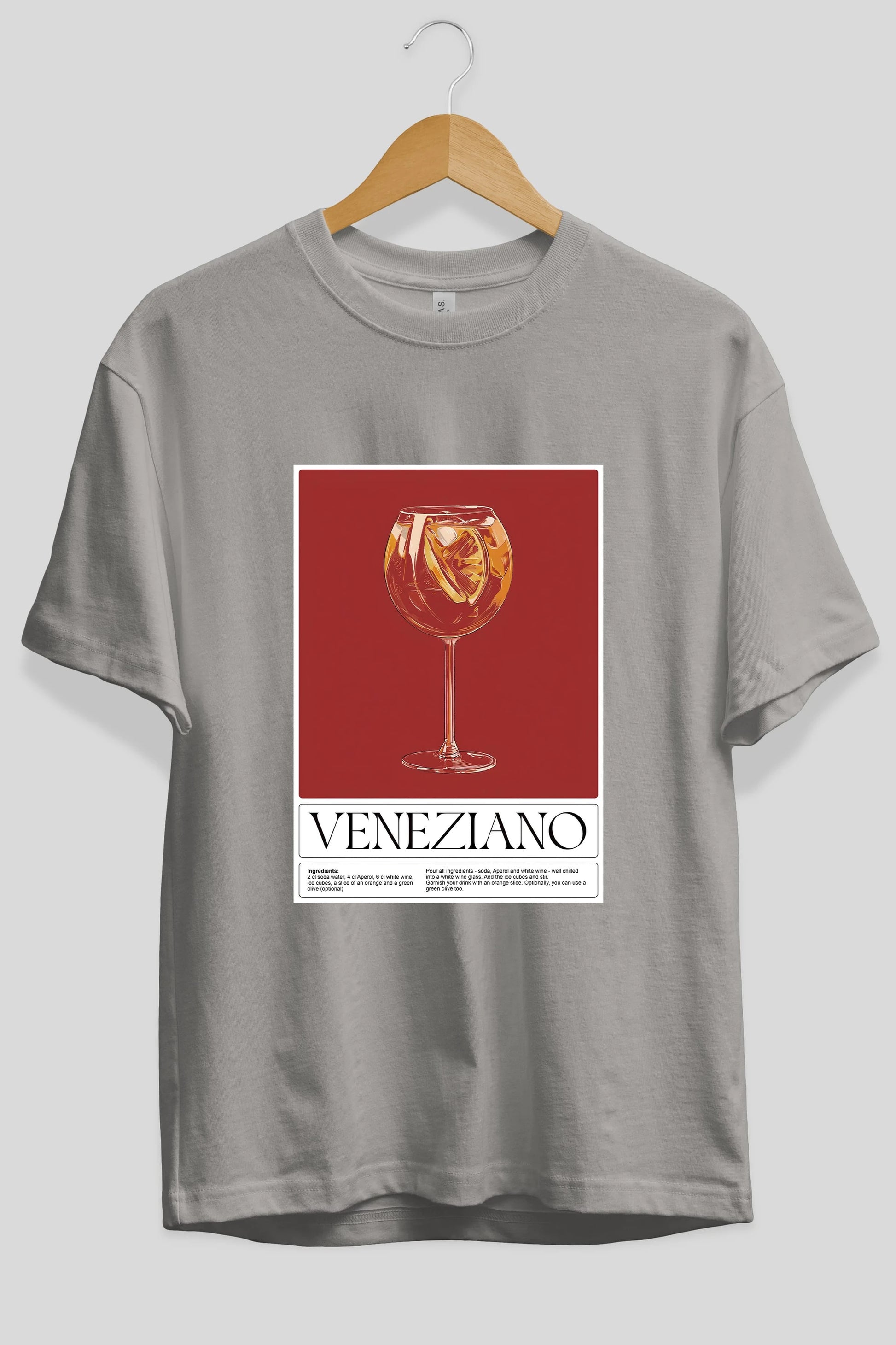 Veneziano Ön Baskılı Oversize t-shirt Erkek Kadın Unisex %100 Pamuk Bisiklet Yaka tişort