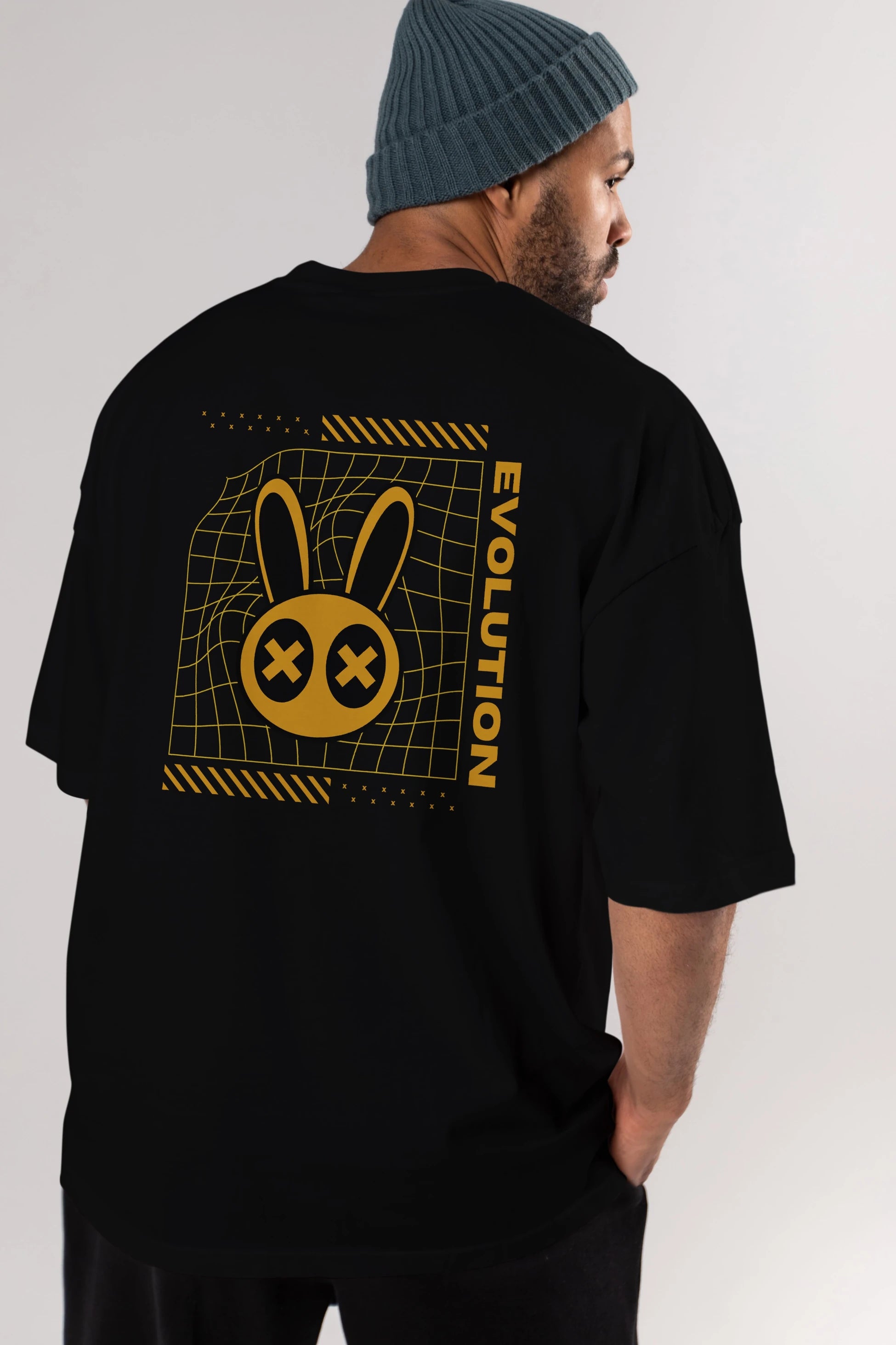 Evolution Yazılı Arka Baskılı Oversize t-shirt Erkek Kadın Unisex