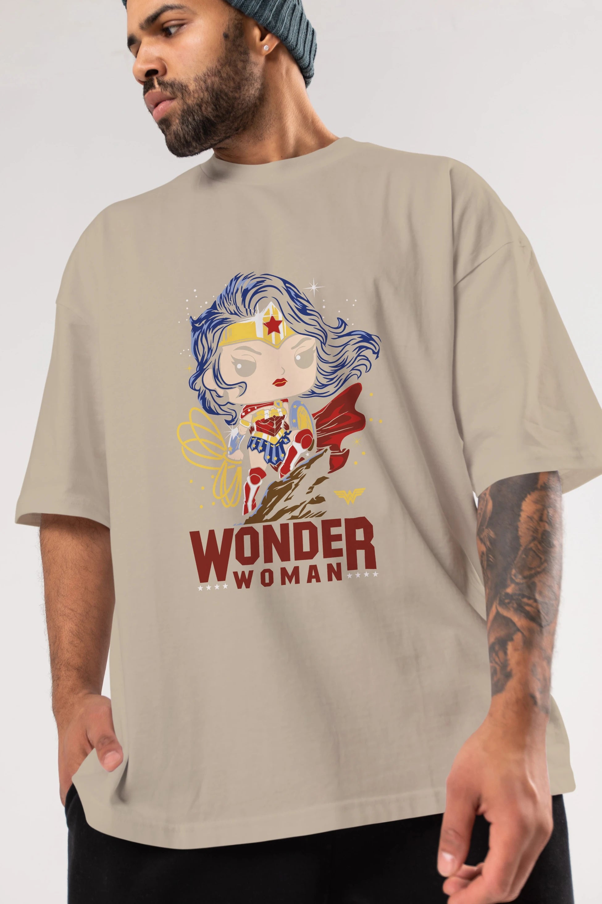 Wonder Woman (2) Ön Baskılı Oversize t-shirt Erkek Kadın Unisex %100 Pamuk Bisiklet Yaka tişort