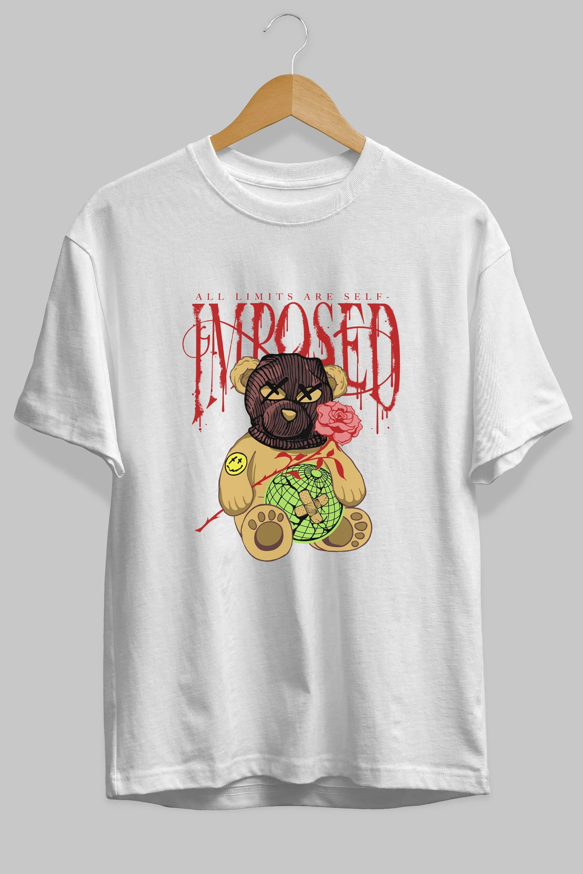 All Limits Bear Ön Baskılı Oversize t-shirt Erkek Kadın Unisex