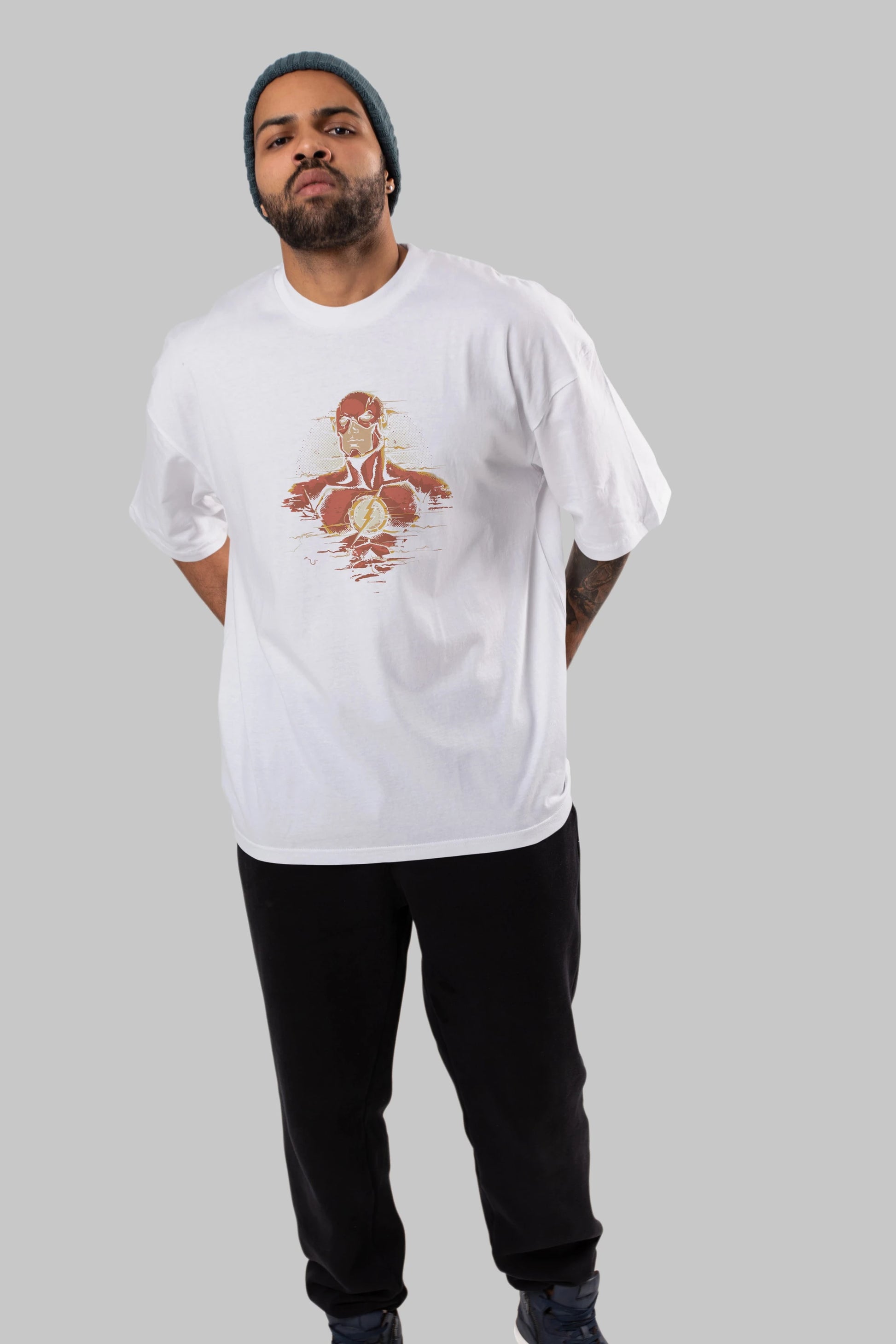 Flash Avengers Ön Baskılı Oversize t-shirt Erkek Kadın Unisex %100 Pamuk Bisiklet Yaka tişort
