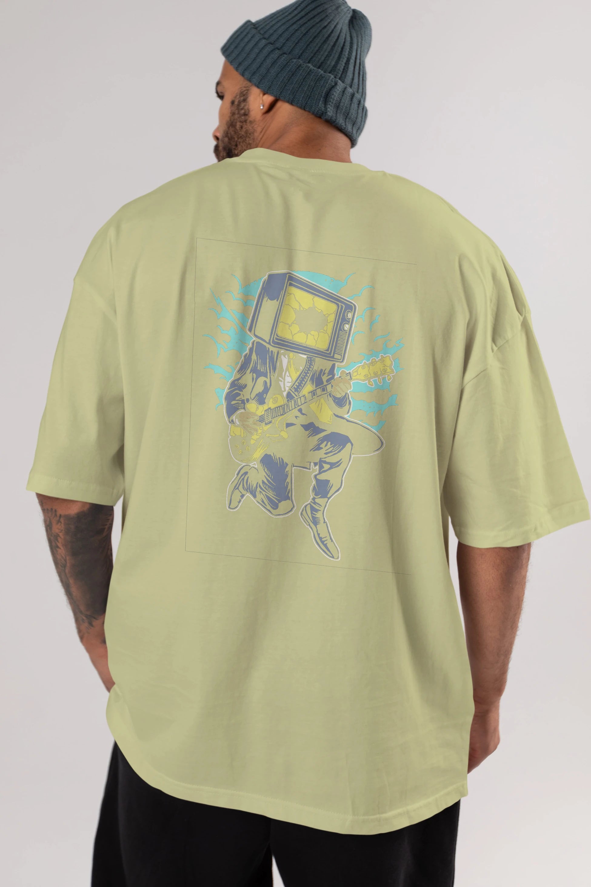 Death Rock Arka Baskılı Oversize t-shirt Erkek Kadın Unisex %100 Pamuk