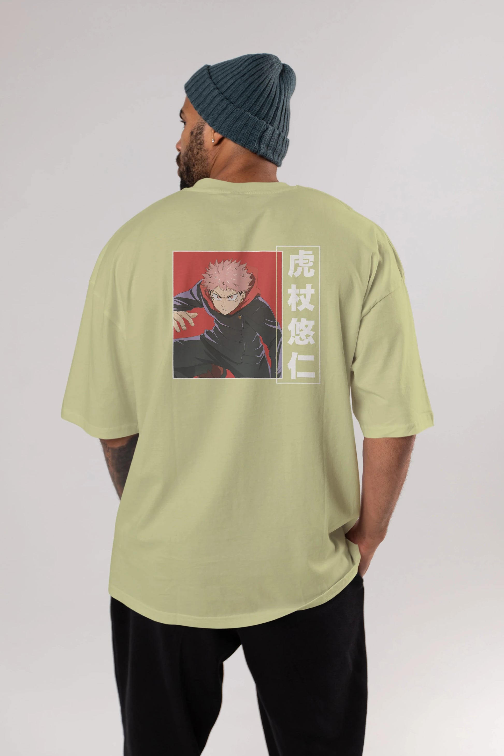 Yuuji Itadori 2 Anime Arka Baskılı Oversize t-shirt Erkek Kadın Unisex