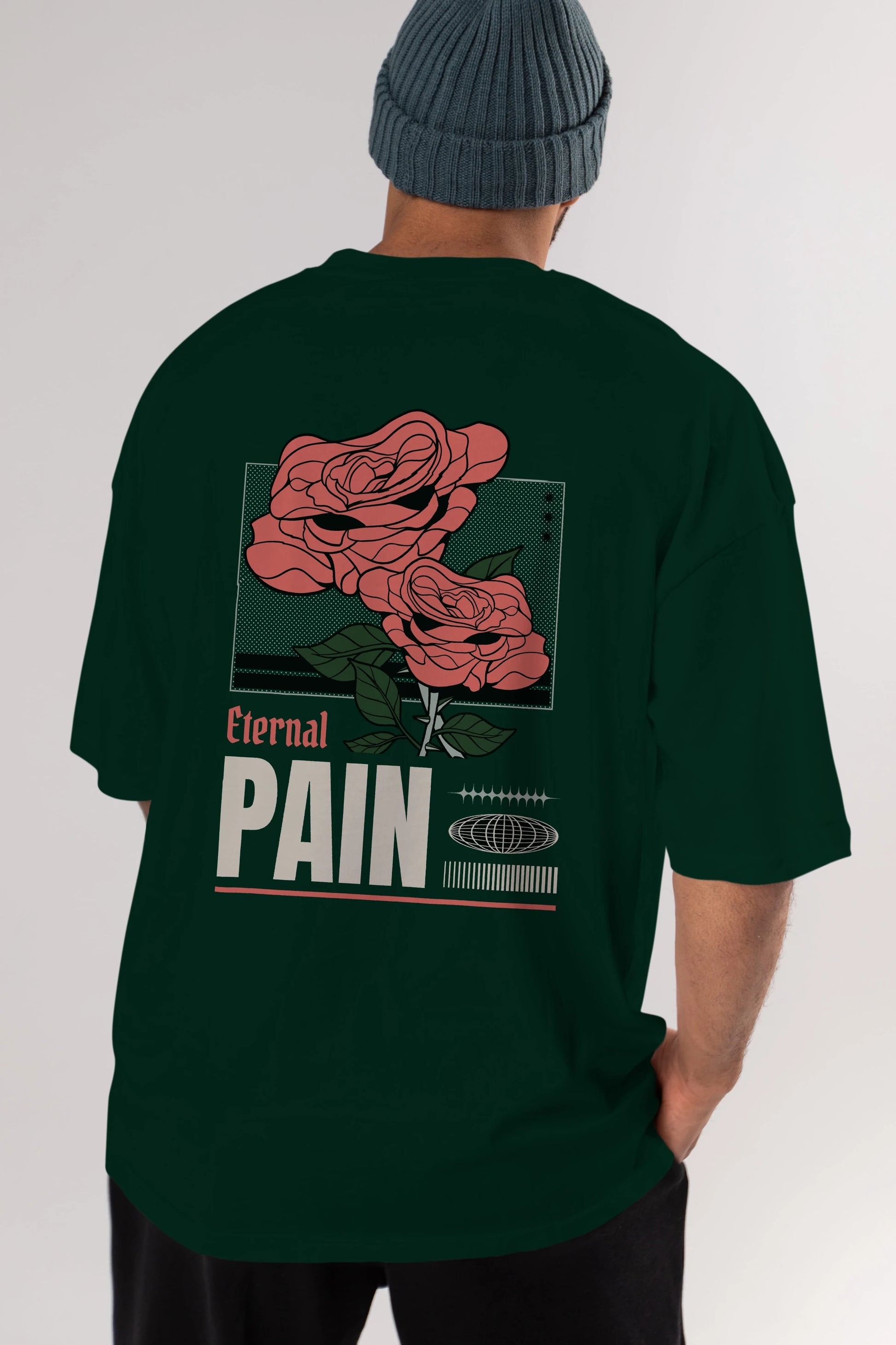 Eternal Pain Arka Baskılı Oversize t-shirt Erkek Kadın Unisex