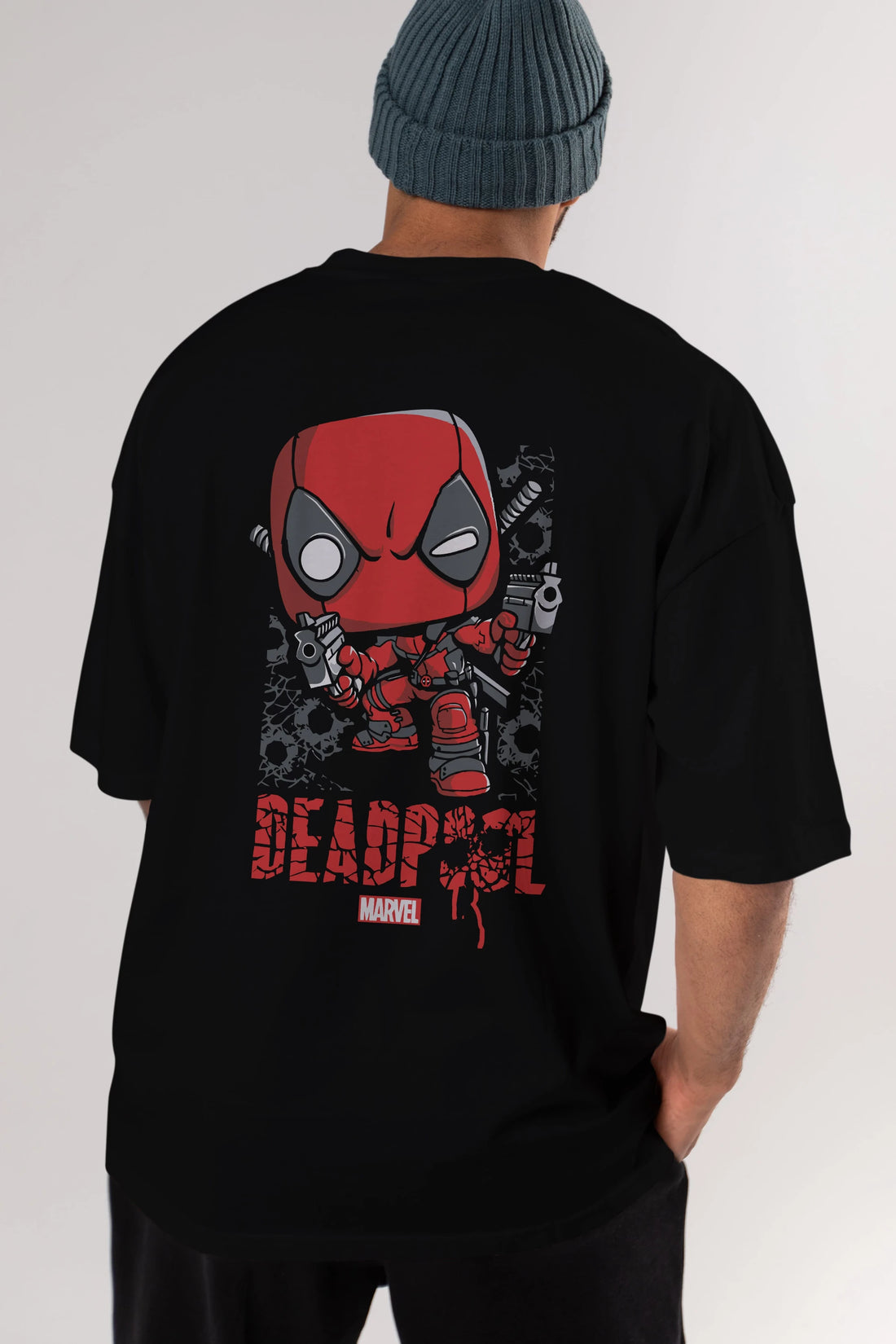 Deadpool (8) Arka Baskılı Oversize t-shirt Erkek Kadın Unisex %100 Pamuk Bisiklet Yaka tişort