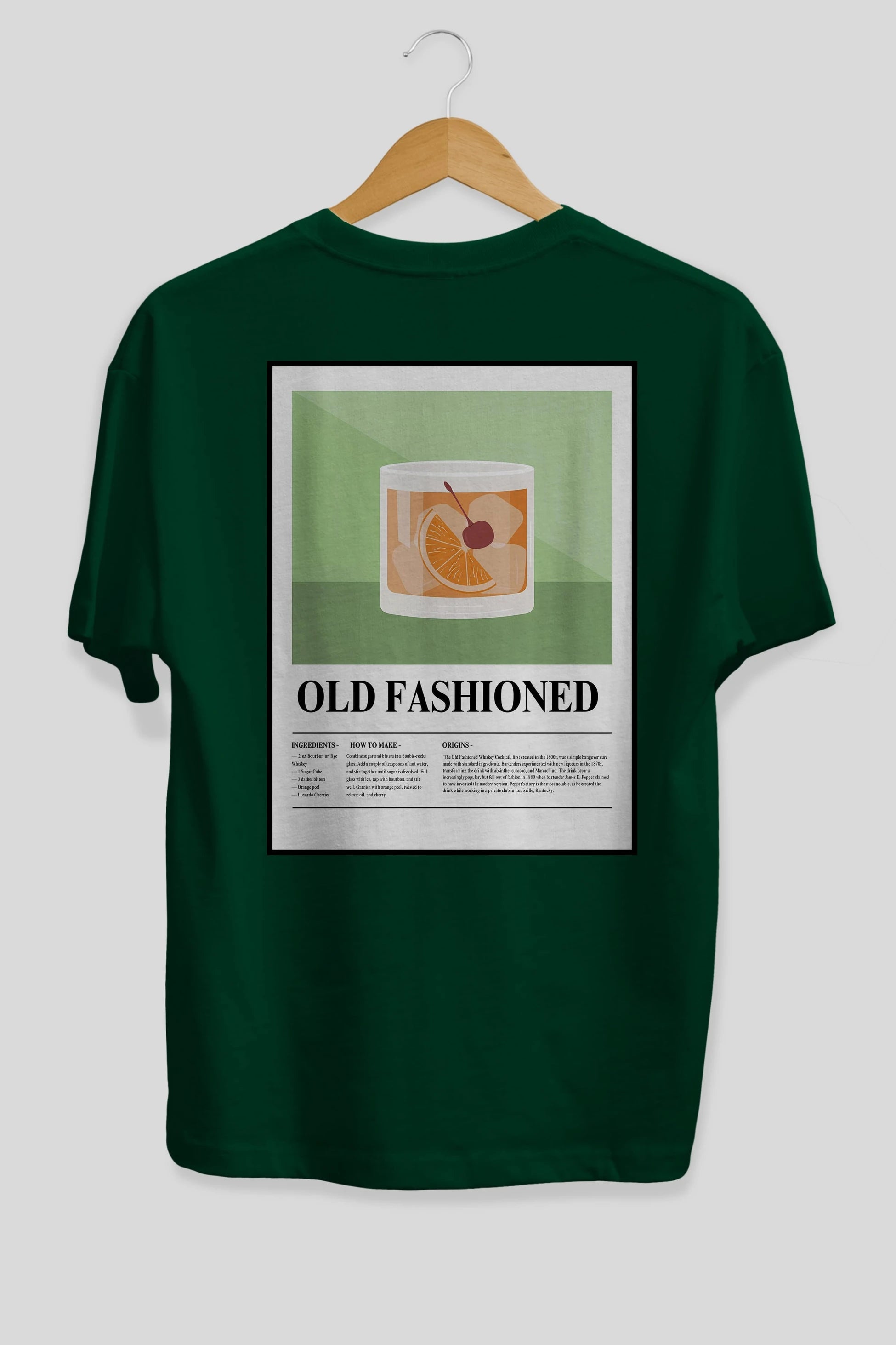 Old Fashioned Arka Baskılı Oversize t-shirt Erkek Kadın Unisex %100 Pamuk Bisiklet Yaka tişort