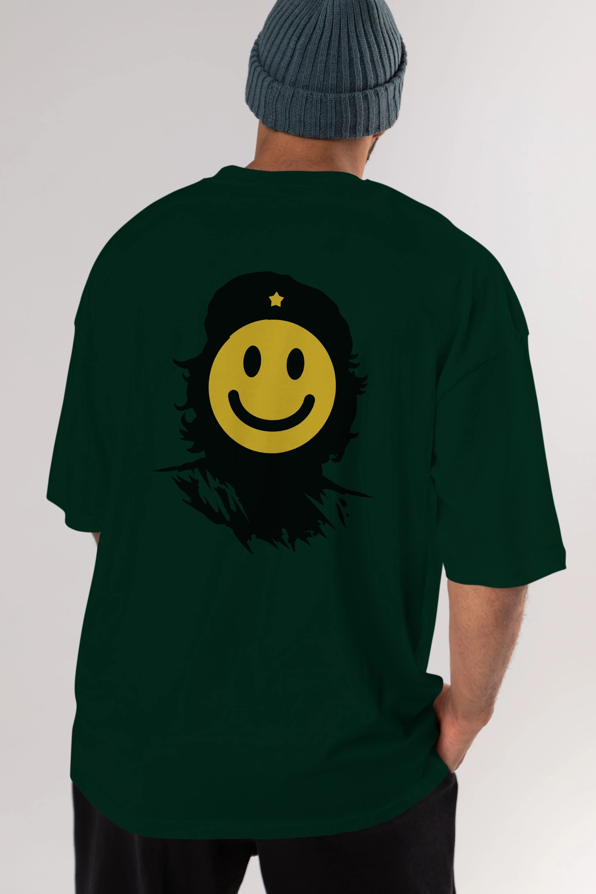 Che Smile Arka Baskılı Oversize t-shirt %100 pamuk Erkek Kadın Unisex