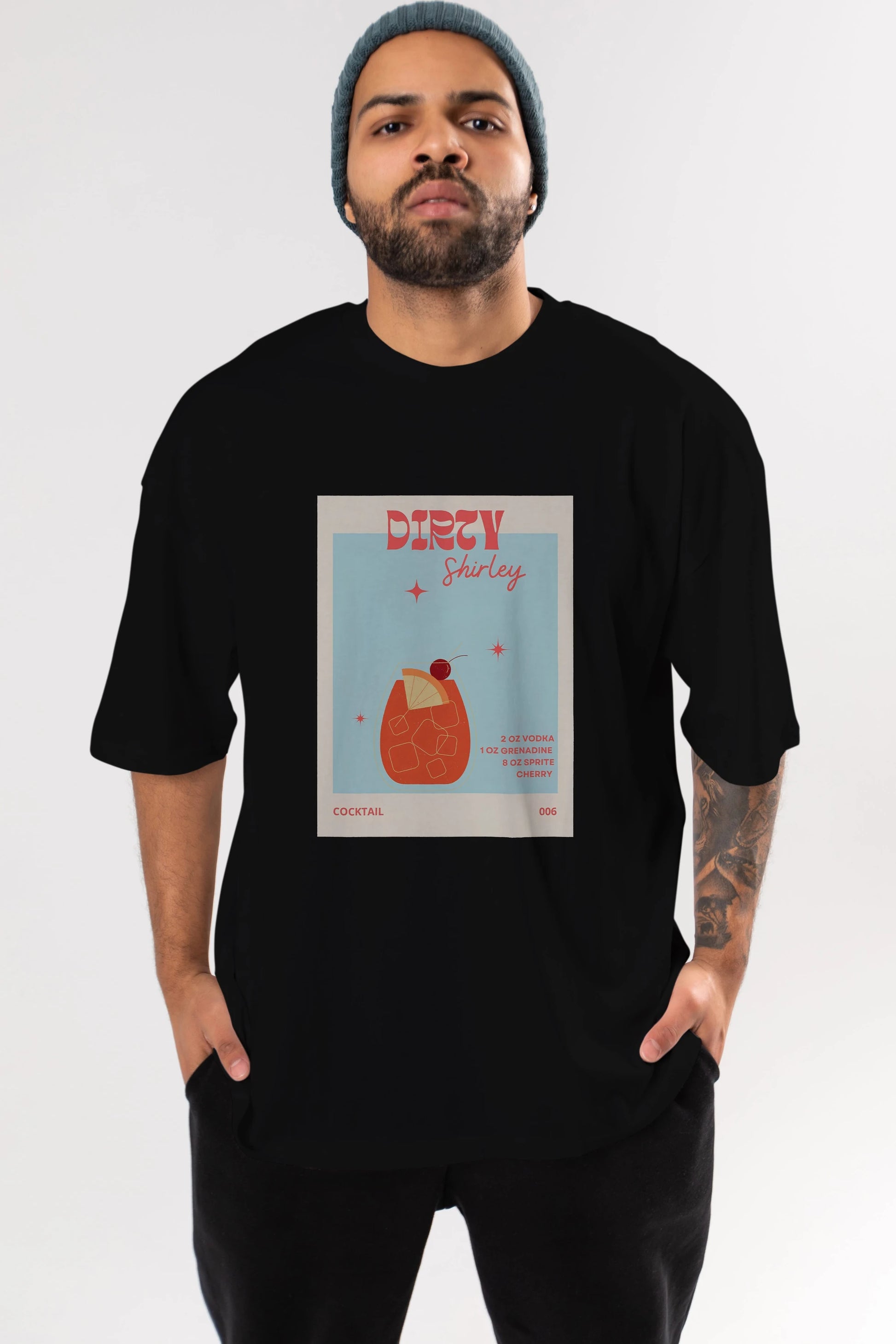Dirty Shirley Ön Baskılı Oversize t-shirt Erkek Kadın Unisex %100 Pamuk Bisiklet Yaka tişort