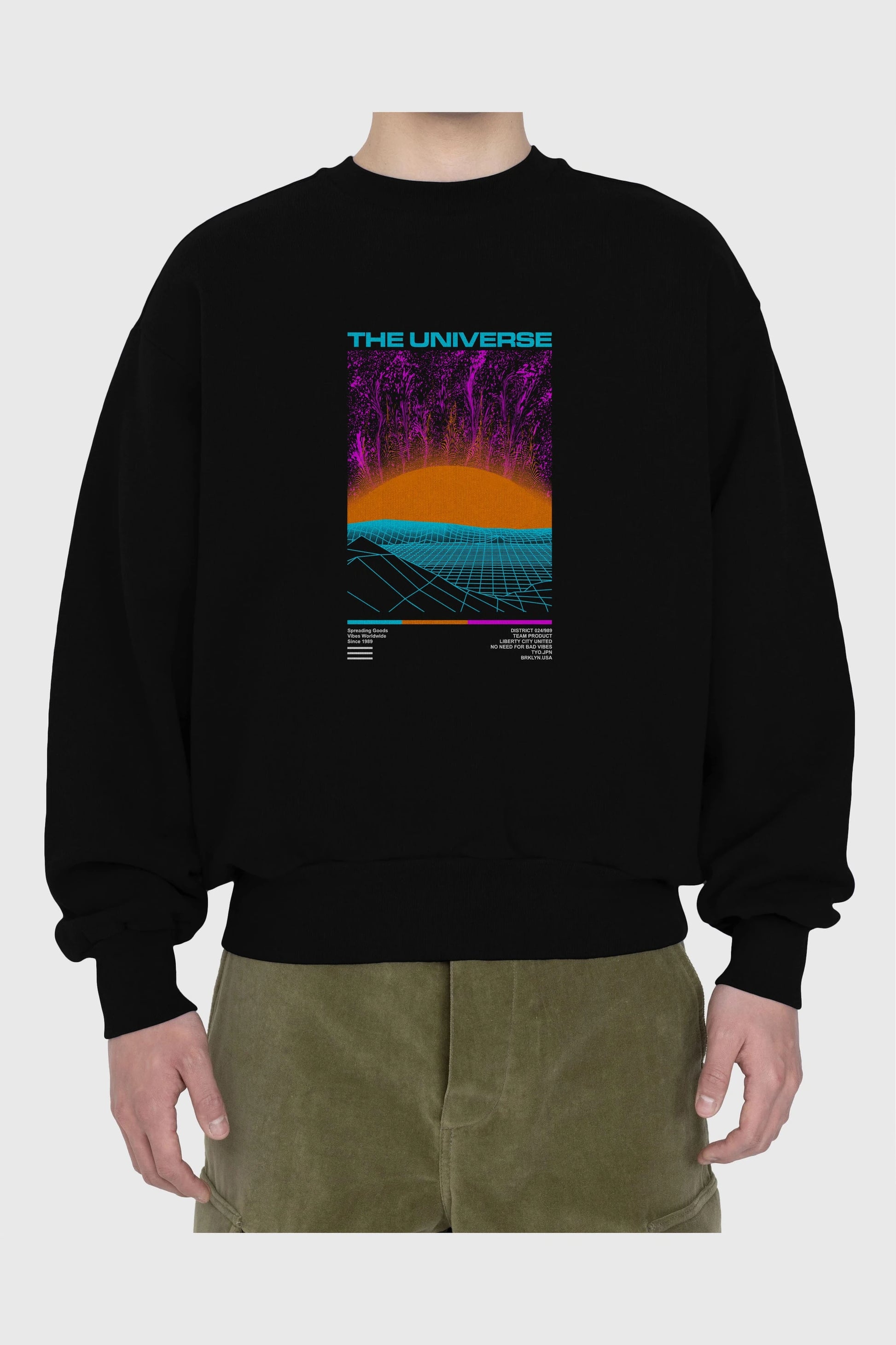 The Universe Ön Baskılı Oversize Sweatshirt Erkek Kadın Unisex
