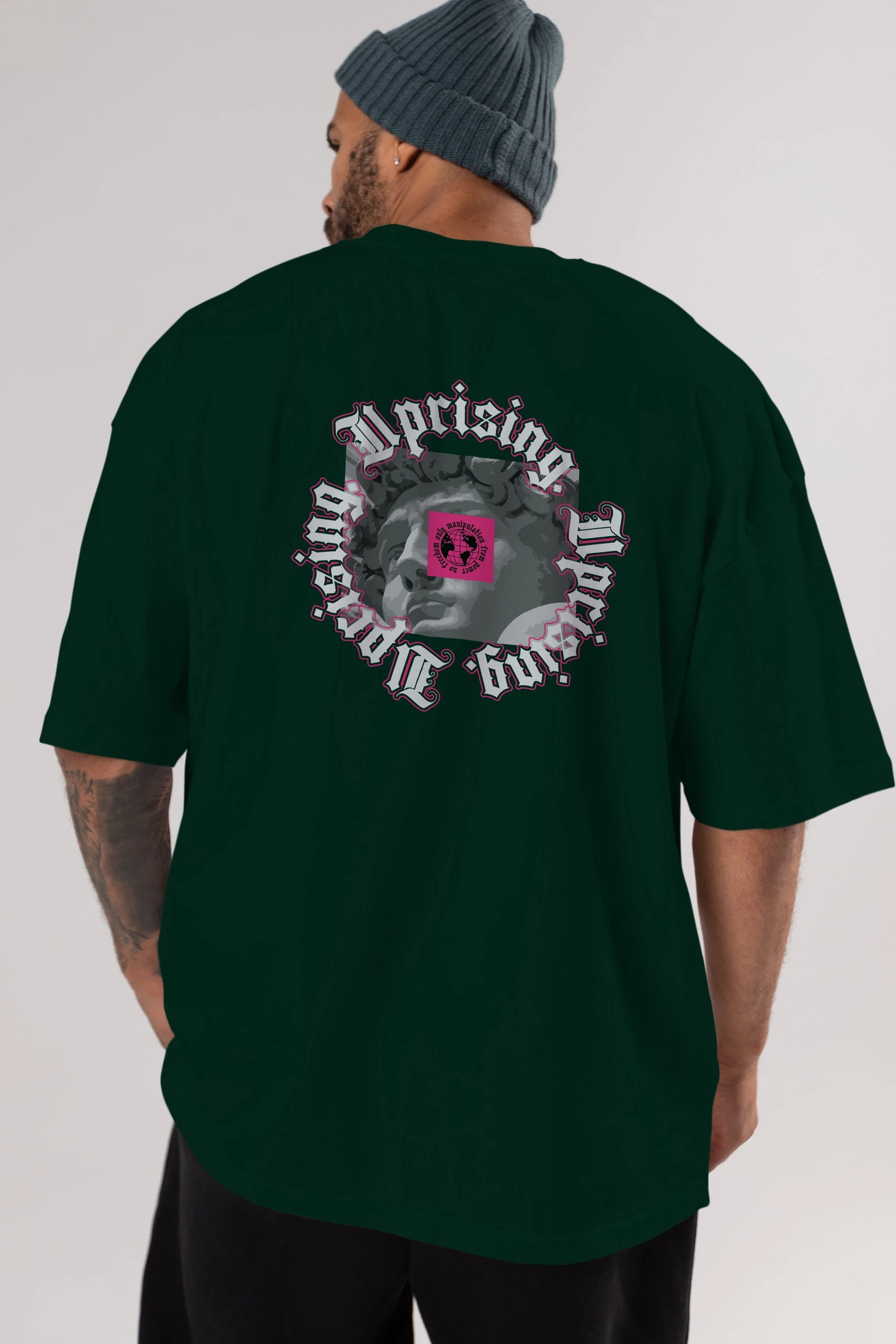 Uprising Arka Baskılı Oversize t-shirt Erkek Kadın Unisex