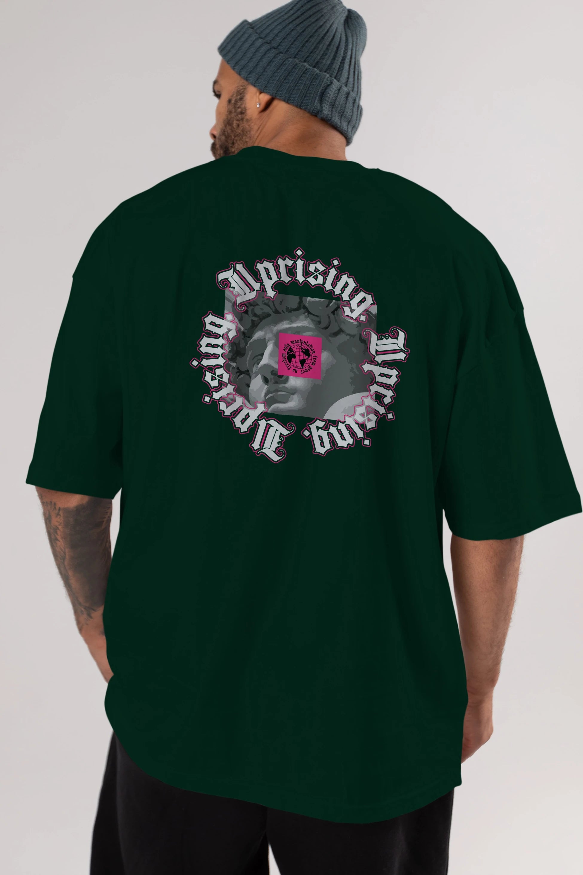 Uprising Arka Baskılı Oversize t-shirt Erkek Kadın Unisex