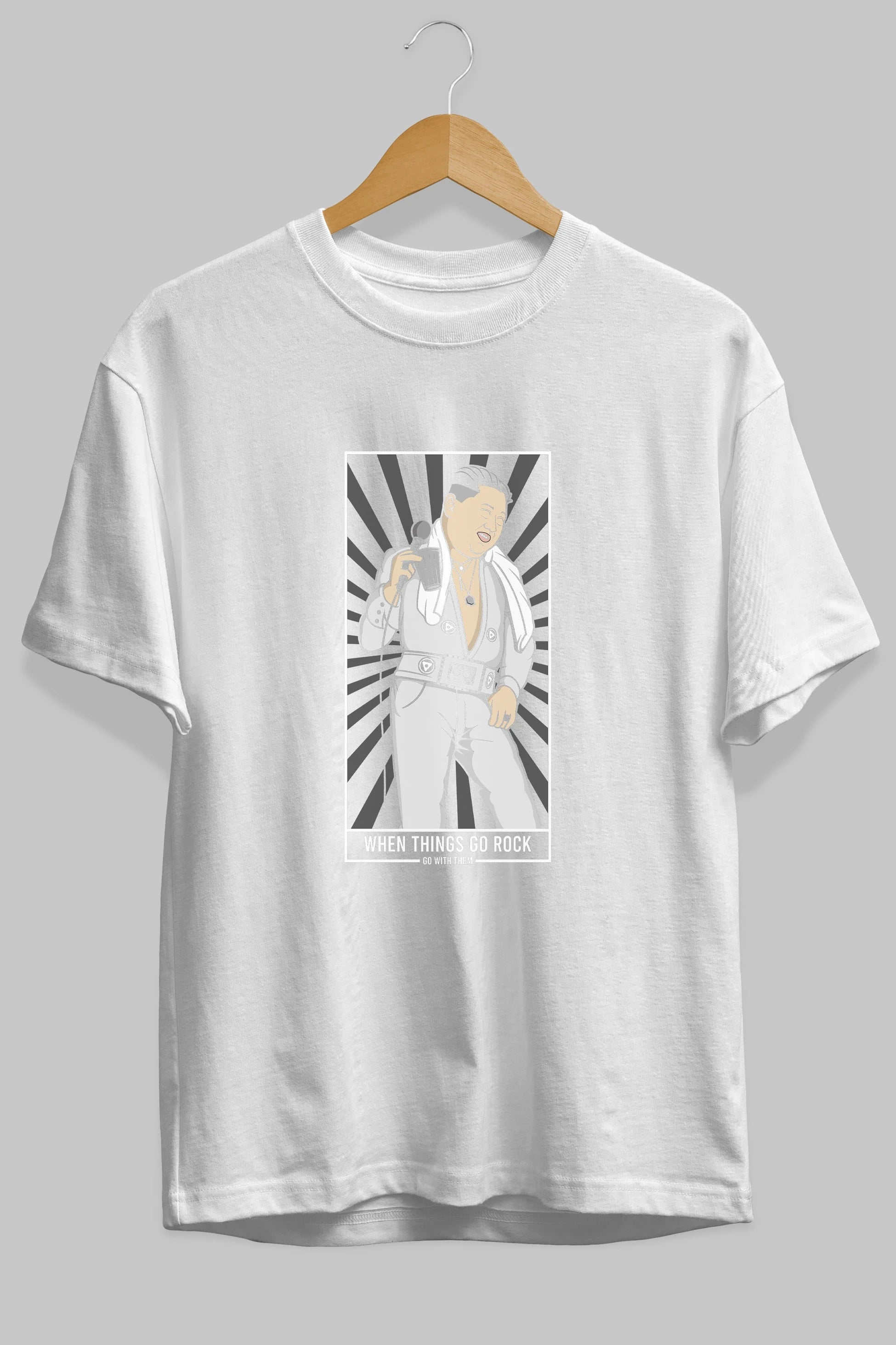 Kim Elvis Ön Baskılı Oversize t-shirt Erkek Kadın Unisex %100 Pamuk tişort