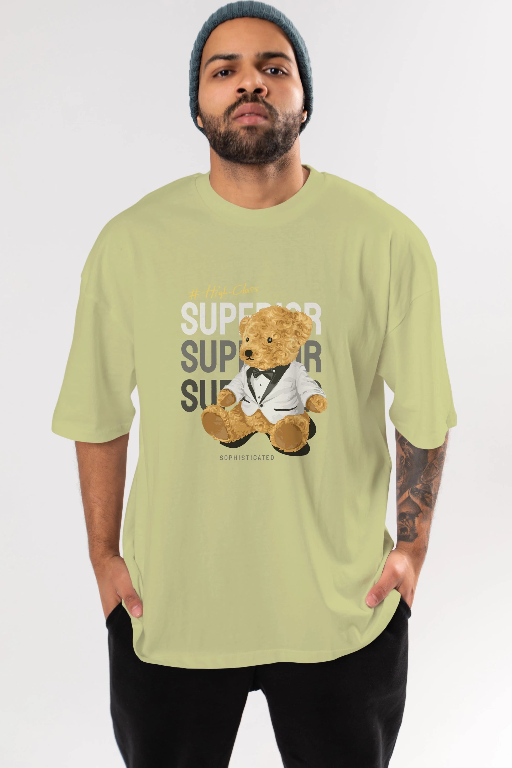 Teddy Bear Superior Ön Baskılı Oversize t-shirt Erkek Kadın Unisex %100 Pamuk