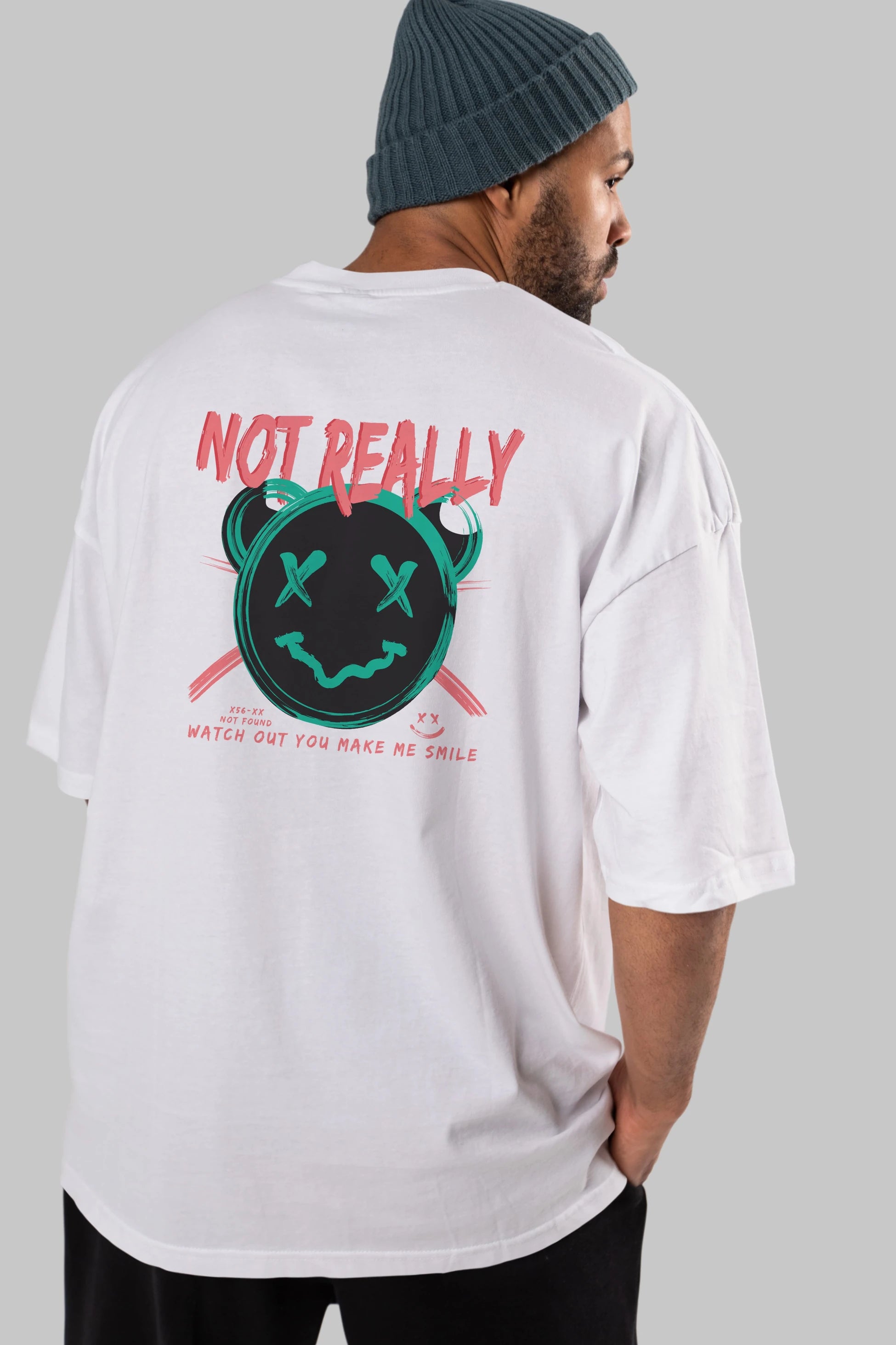 Not Really Bear Arka Baskılı Oversize t-shirt Erkek Kadın Unisex
