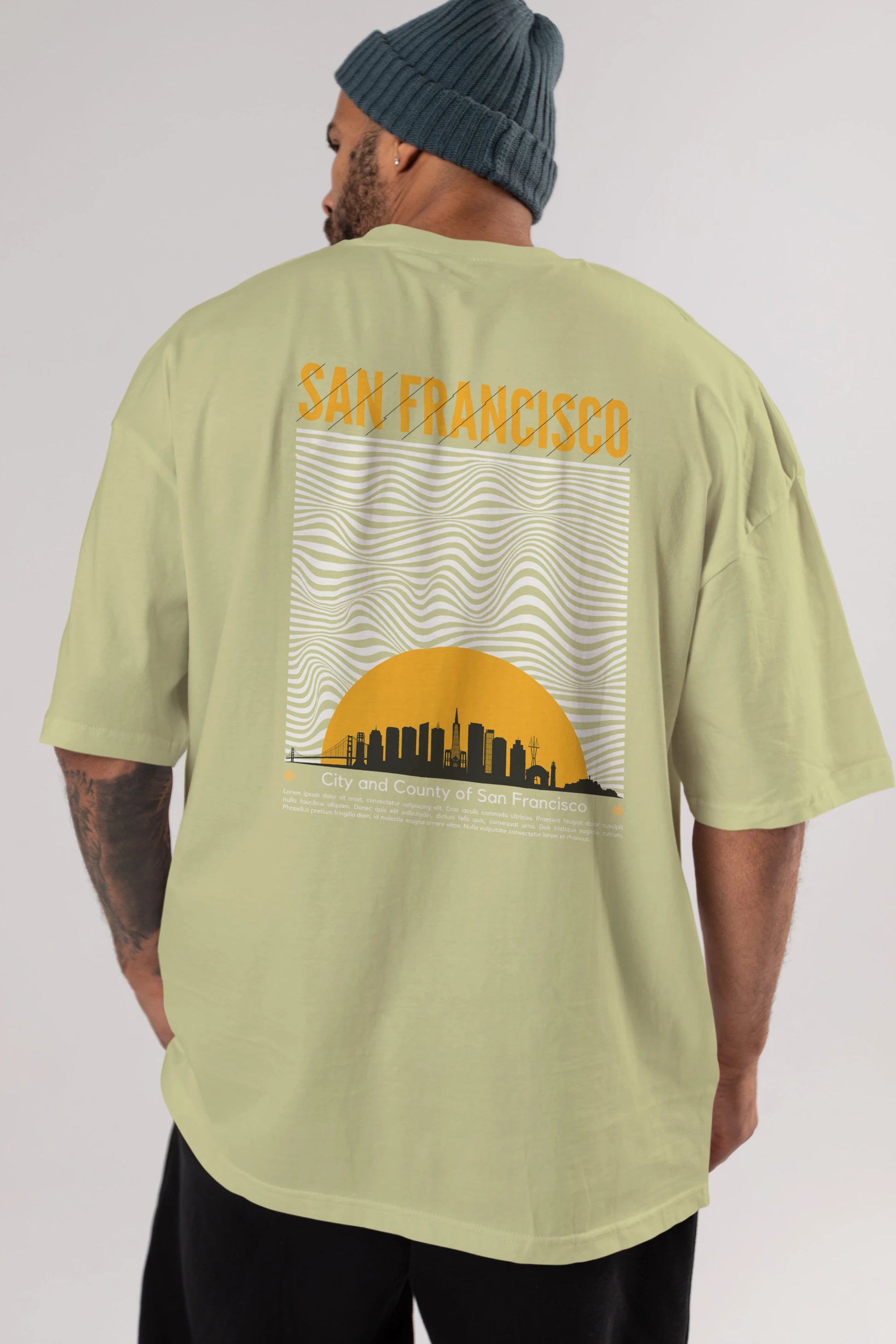 San Francisco Yazılı Arka Baskılı Oversize t-shirt Erkek Kadın Unisex