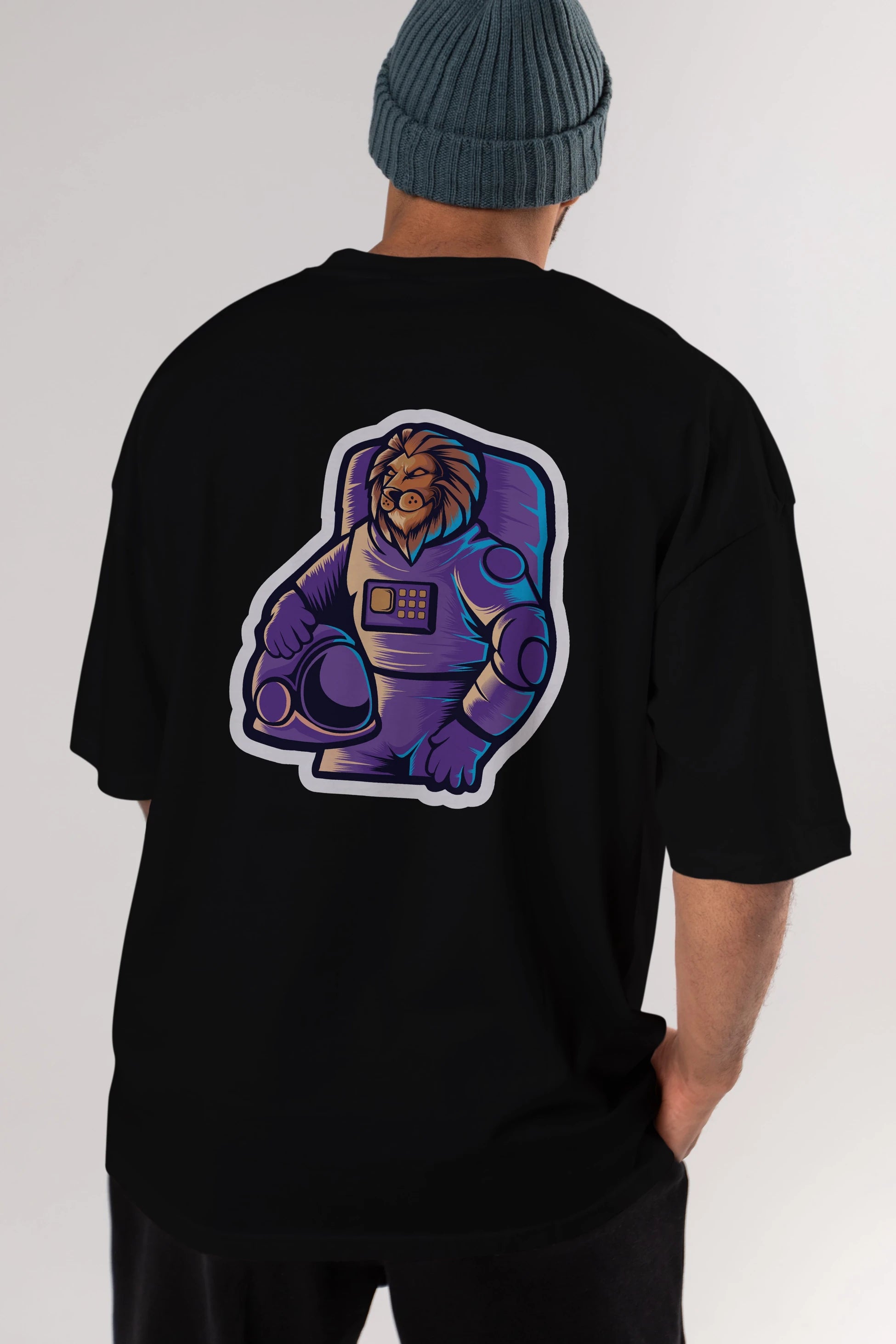 Astroking Sticker Arka Baskılı Oversize t-shirt Erkek Kadın Unisex