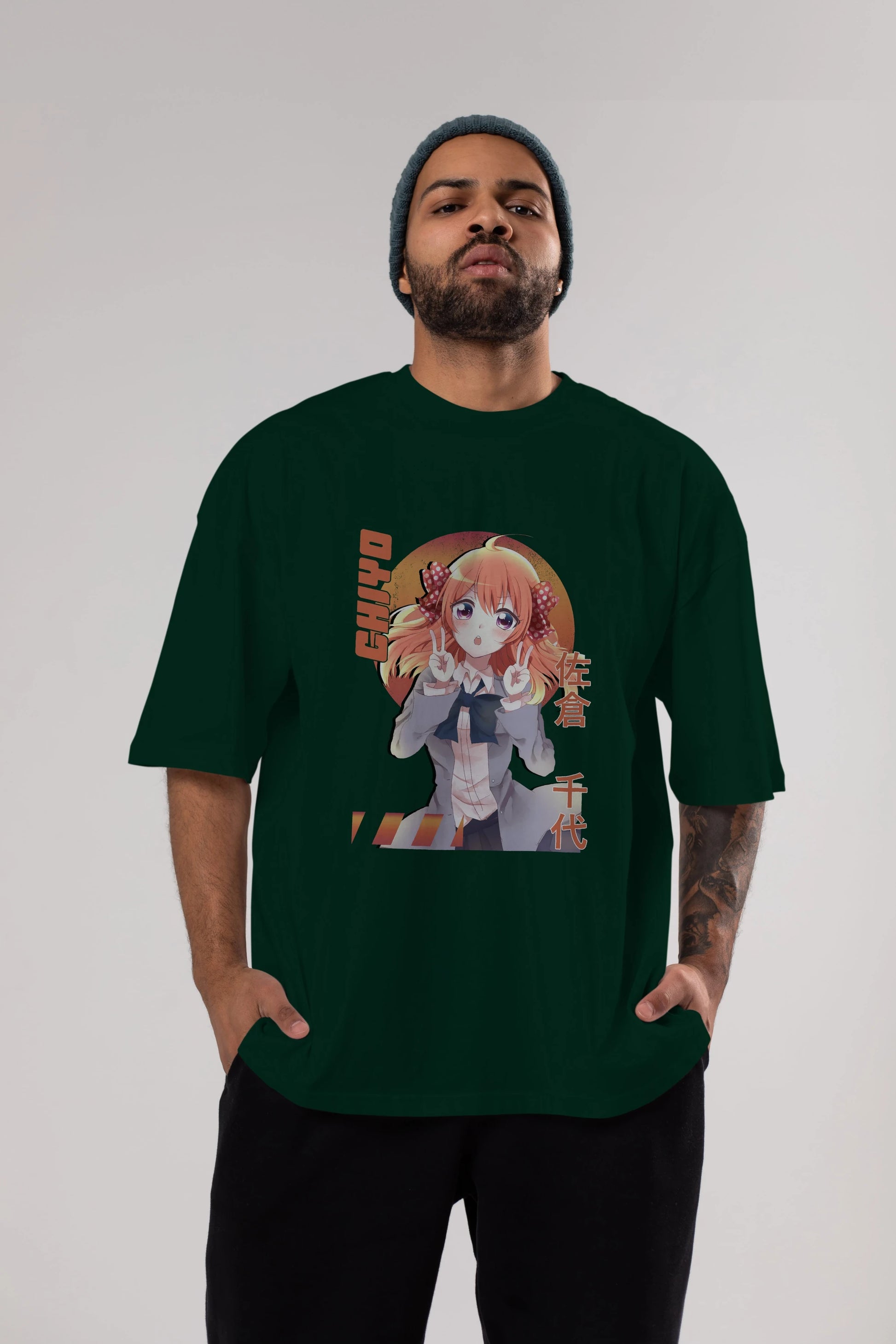 Chiyo Sakura 5 Anime Ön Baskılı Oversize t-shirt %100 pamuk Erkek Kadın Unisex