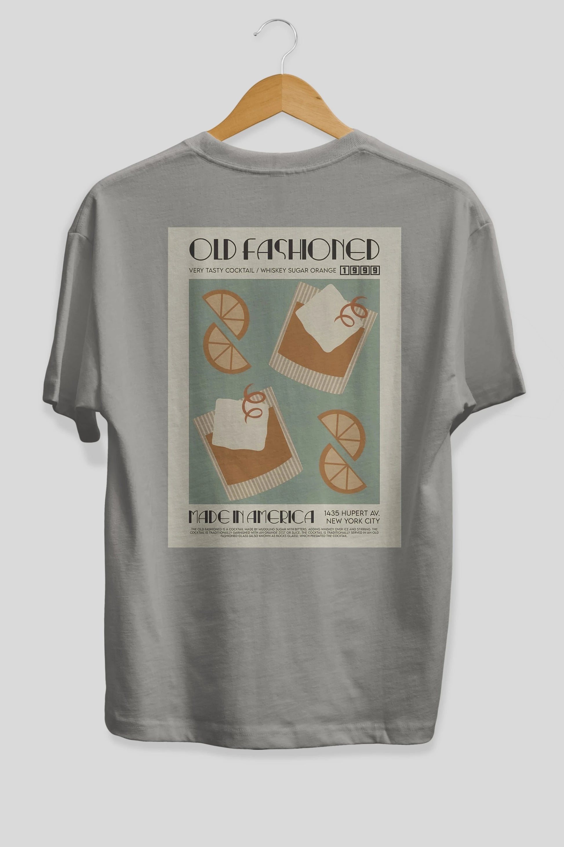 Old Fashioned 2 Arka Baskılı Oversize t-shirt Erkek Kadın Unisex %100 Pamuk Bisiklet Yaka tişort
