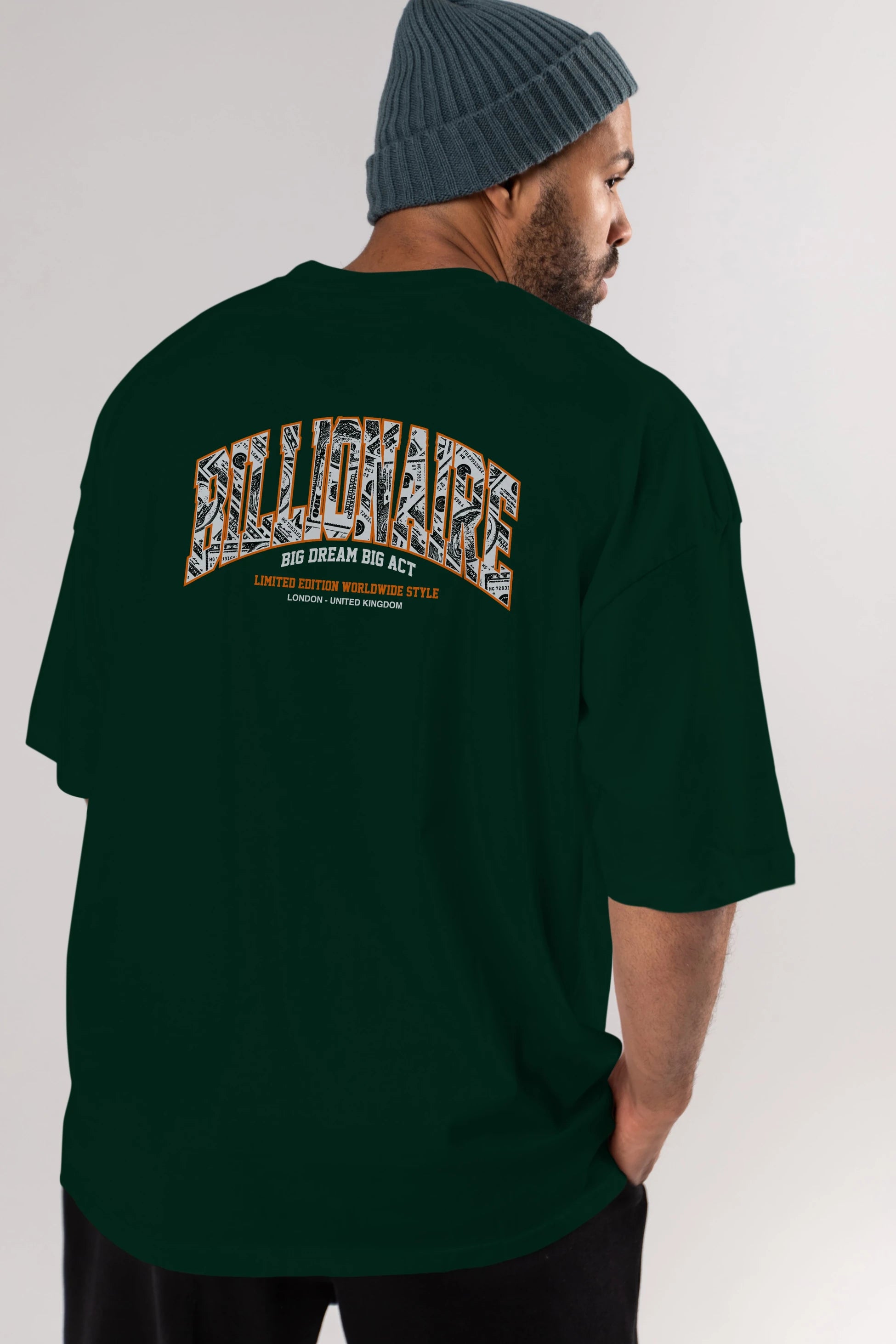 Billionaire Arka Baskılı Oversize t-shirt Erkek Kadın Unisex