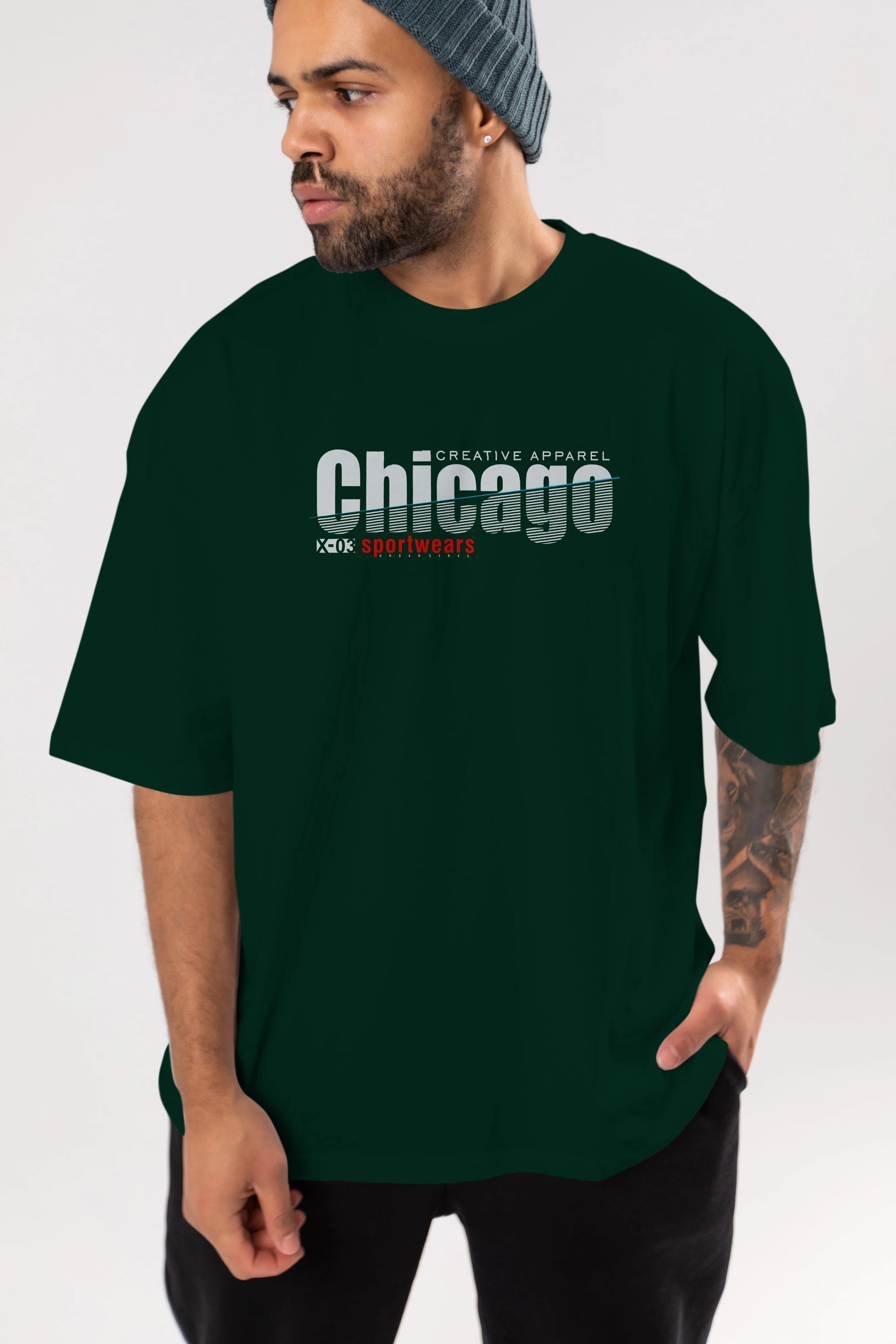Chicago Sport Ön Baskılı Oversize t-shirt Erkek Kadın Unisex