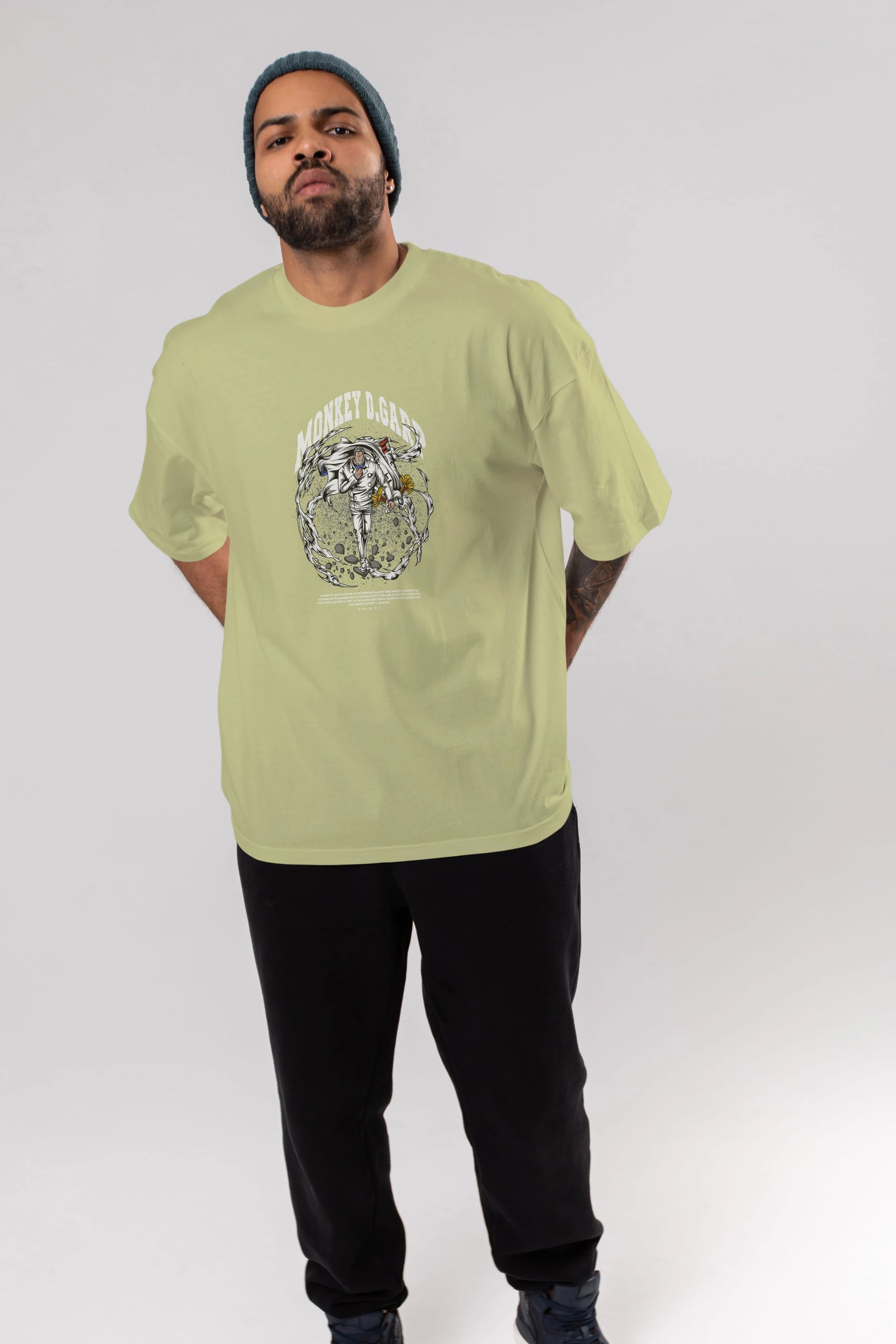 Monkey D. Garp Anime Ön Baskılı Oversize t-shirt %100 pamuk Erkek Kadın Unisex