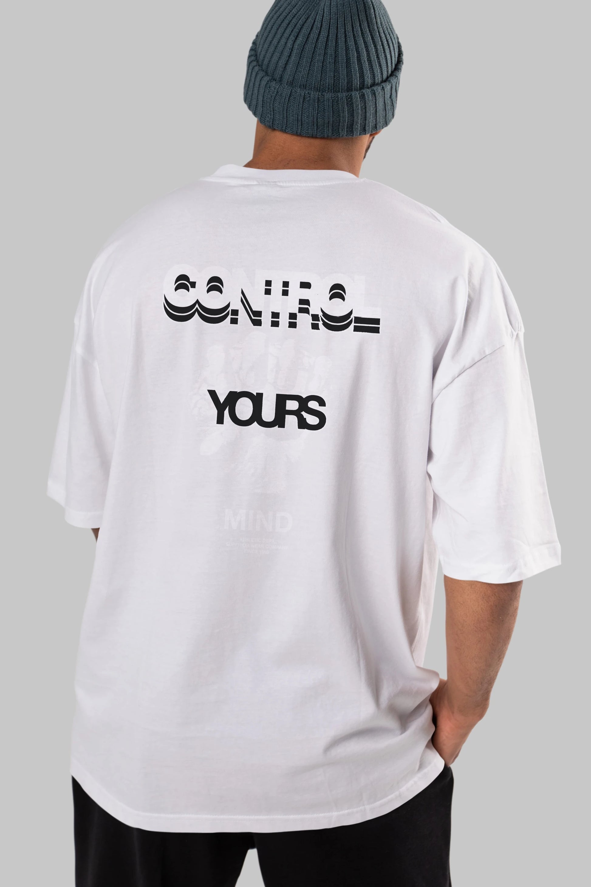Control Your Mind Arka Baskılı Oversize t-shirt Erkek Kadın Unisex