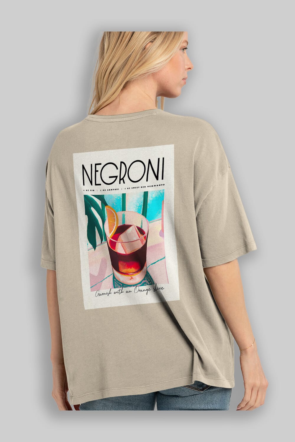 Negroni 4 Arka Baskılı Oversize t-shirt Erkek Kadın Unisex %100 Pamuk Bisiklet Yaka tişort