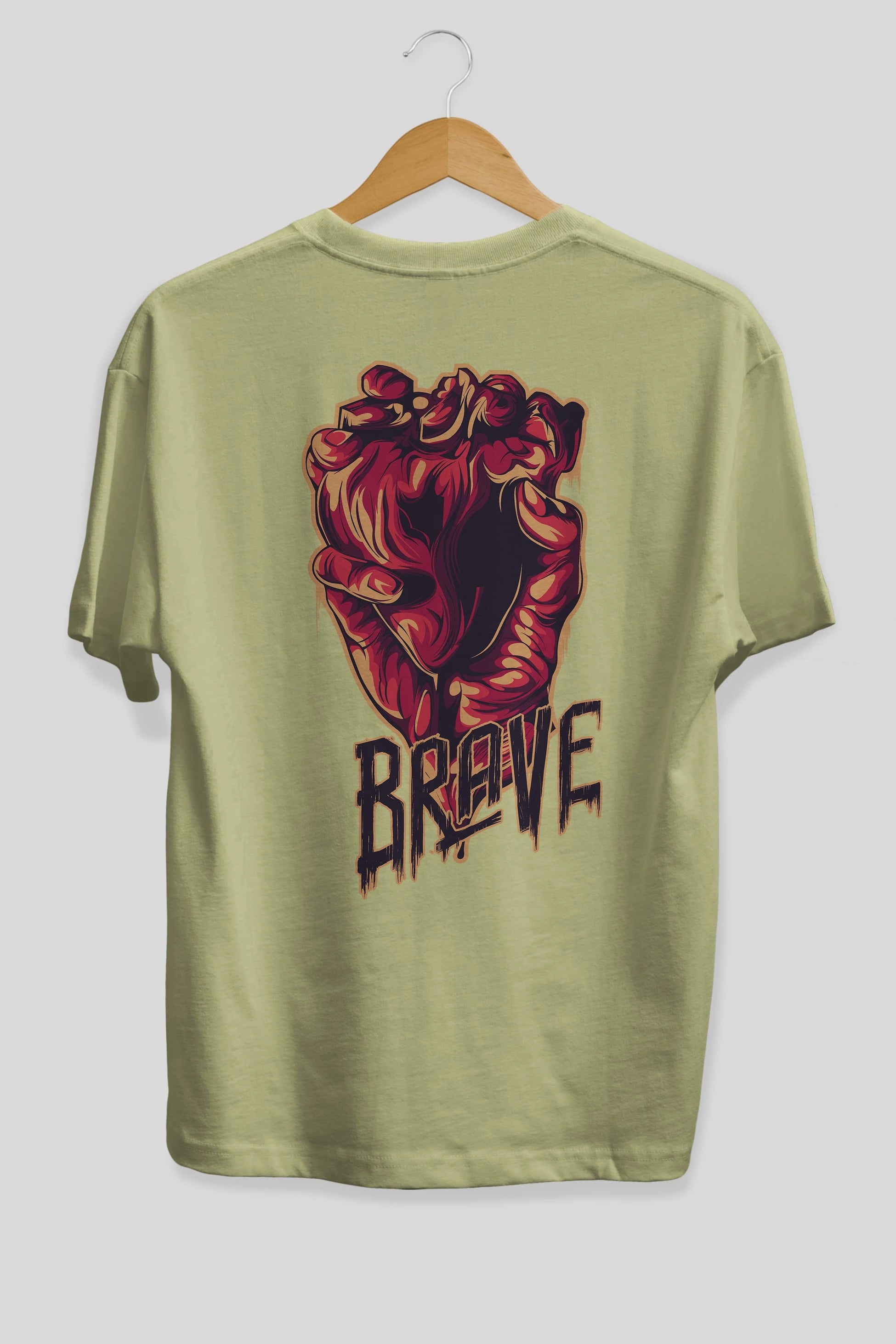 Brave Streetwear Arka Baskılı Oversize t-shirt Erkek Kadın Unisex