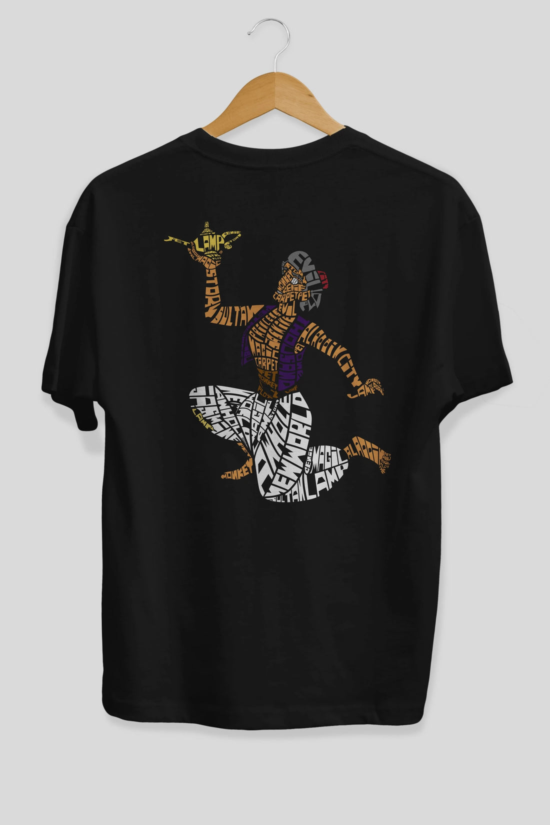 Aladdin Arka Baskılı Oversize t-shirt %100 pamuk Erkek Kadın Unisex