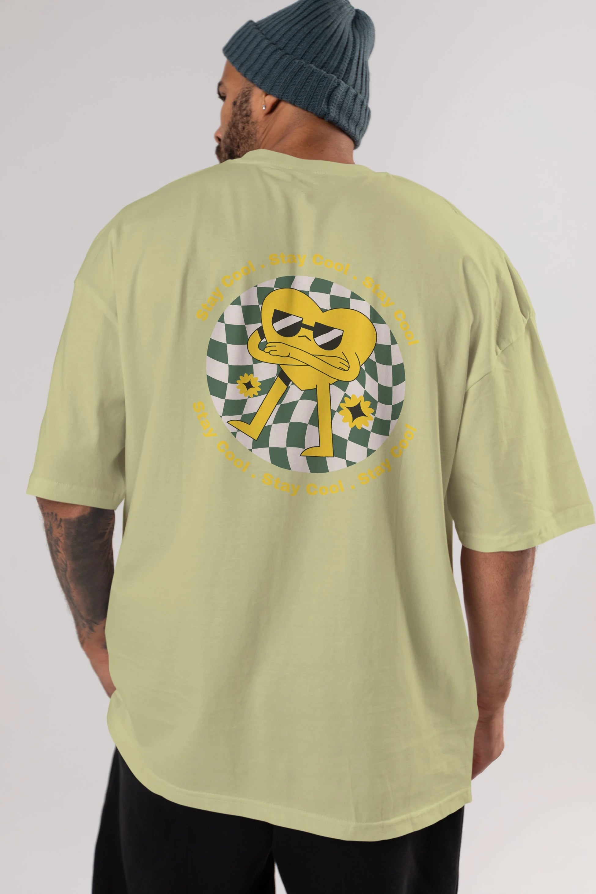 Stay Cool Yazılı Arka Baskılı Oversize t-shirt Erkek Kadın Unisex